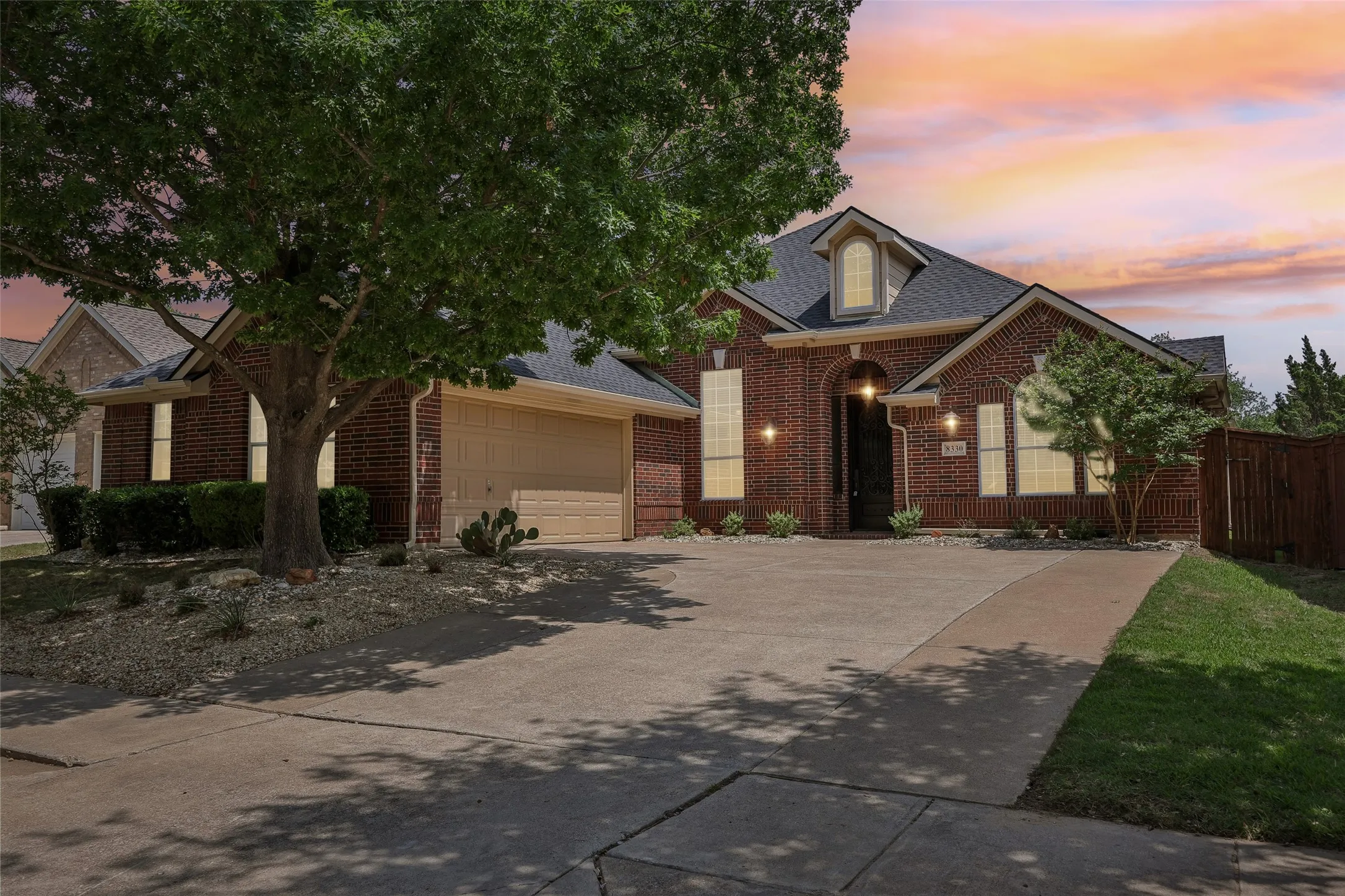 Oversized 2 car garage with front entry