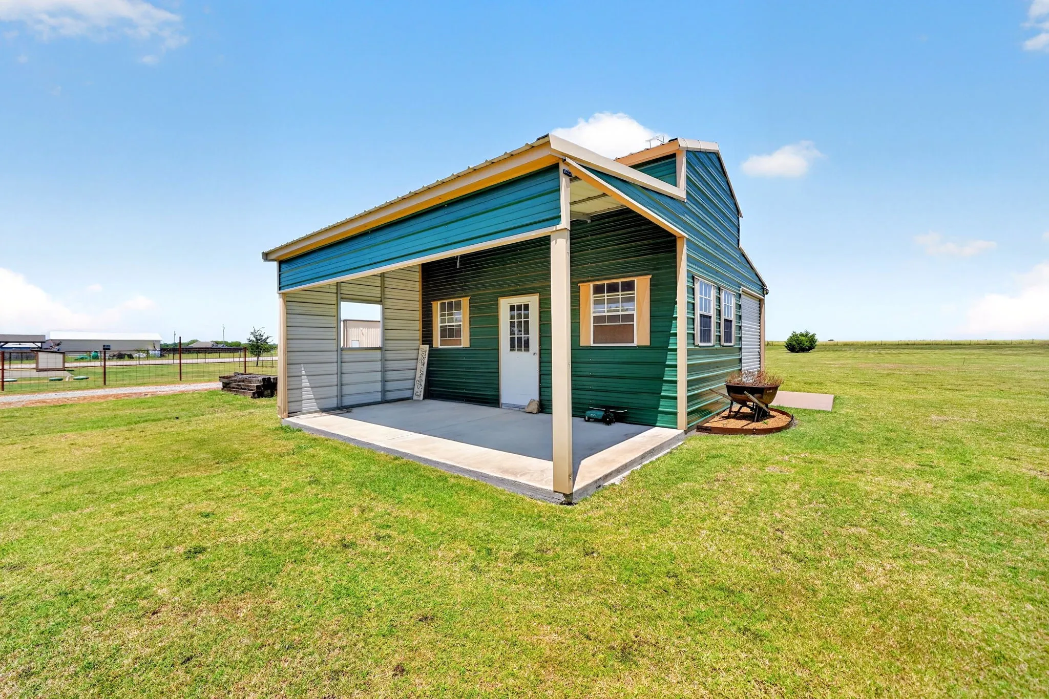 Currently used as a potting barn and storage, has solar lighting