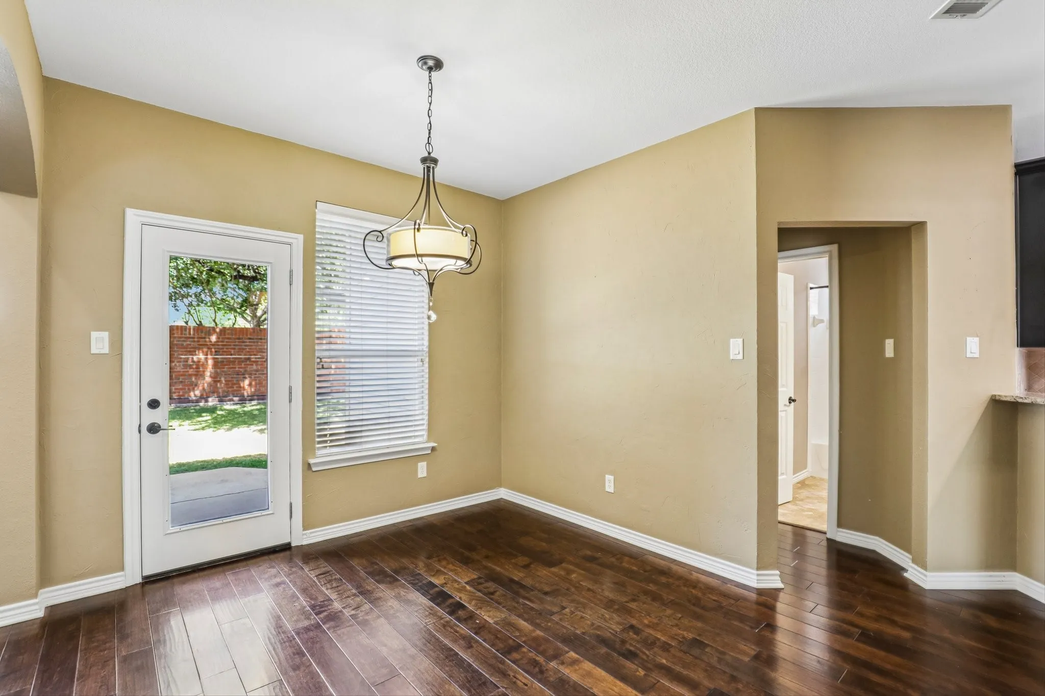 Large entry with chandelier.