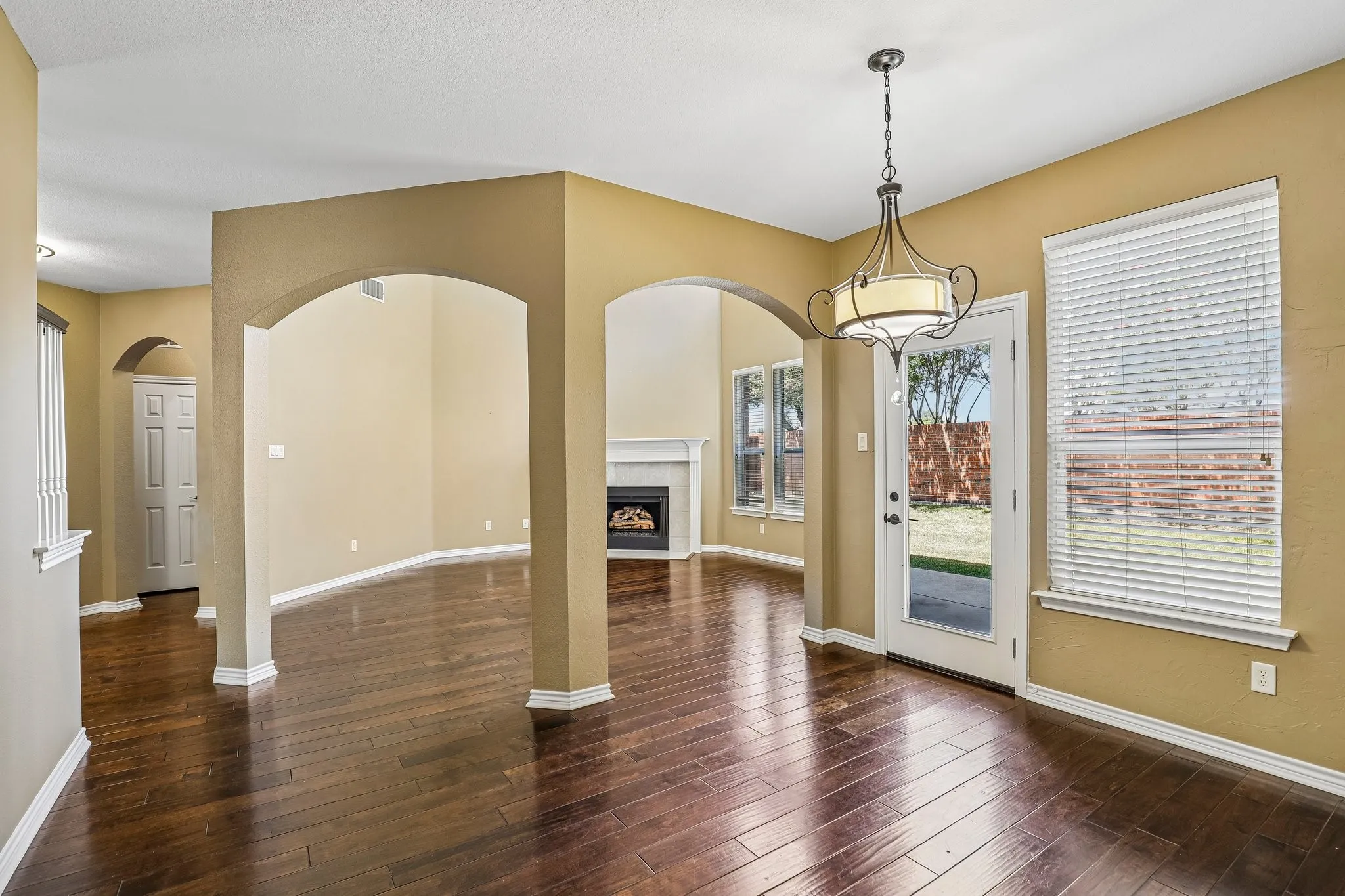 Open-concept entry with architectural detailing.