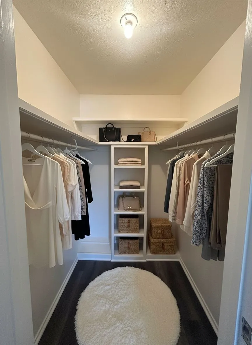 Virtually Staged Walk-in Closet