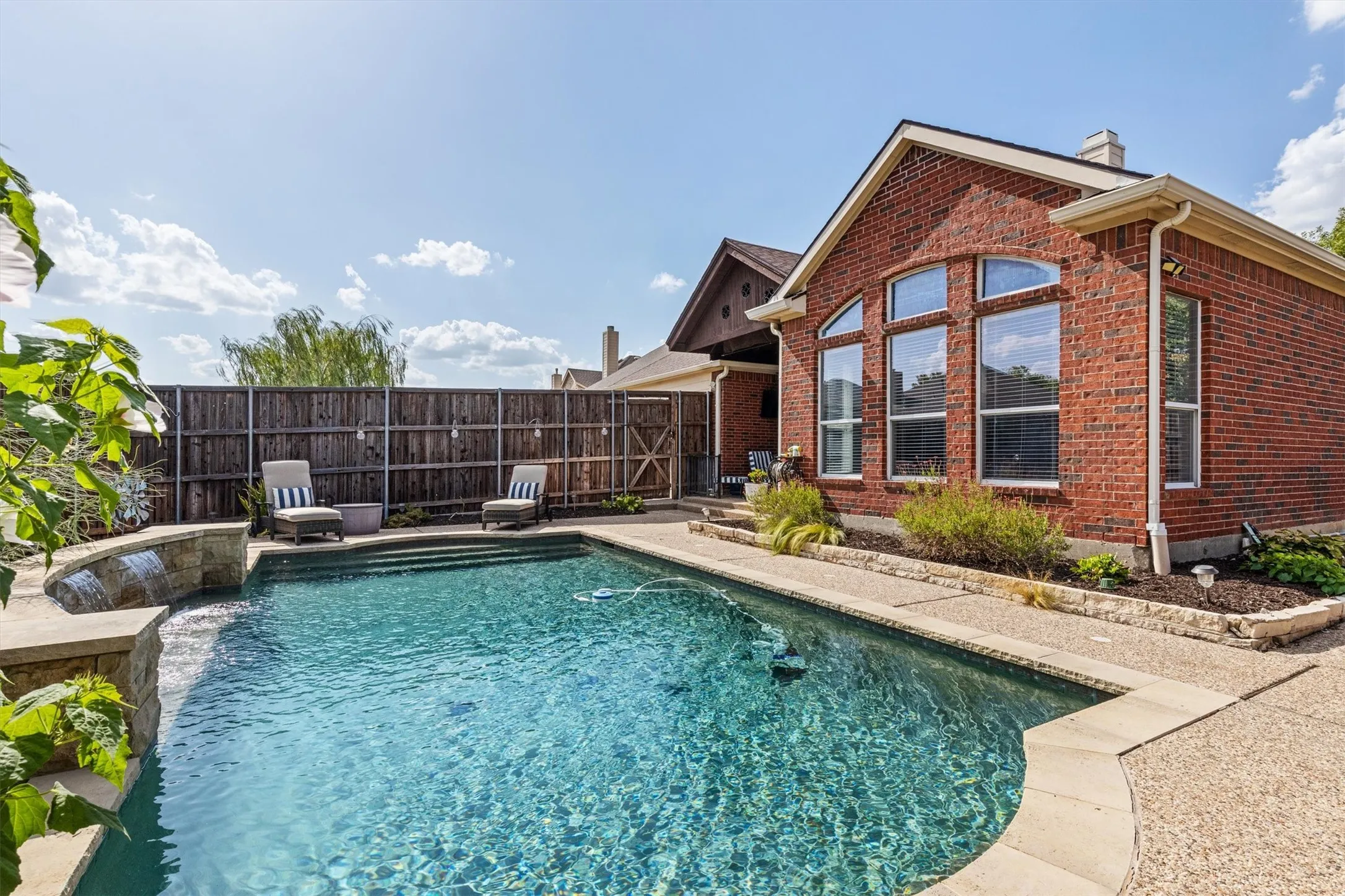 Enjoy the annual neighborhood fireworks display from the comfort of your backyard.
