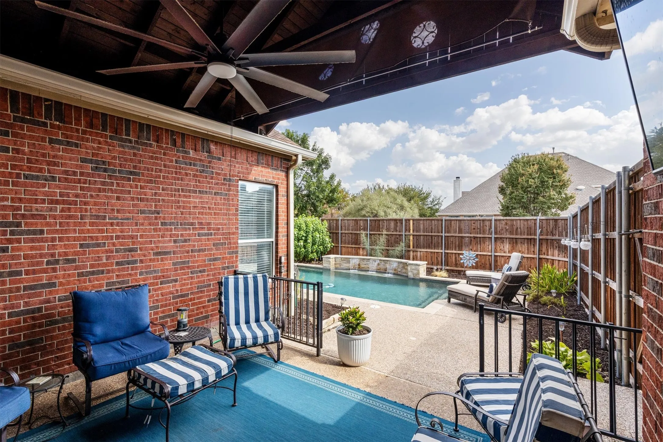 Large covered patio area extends your entertainment area.