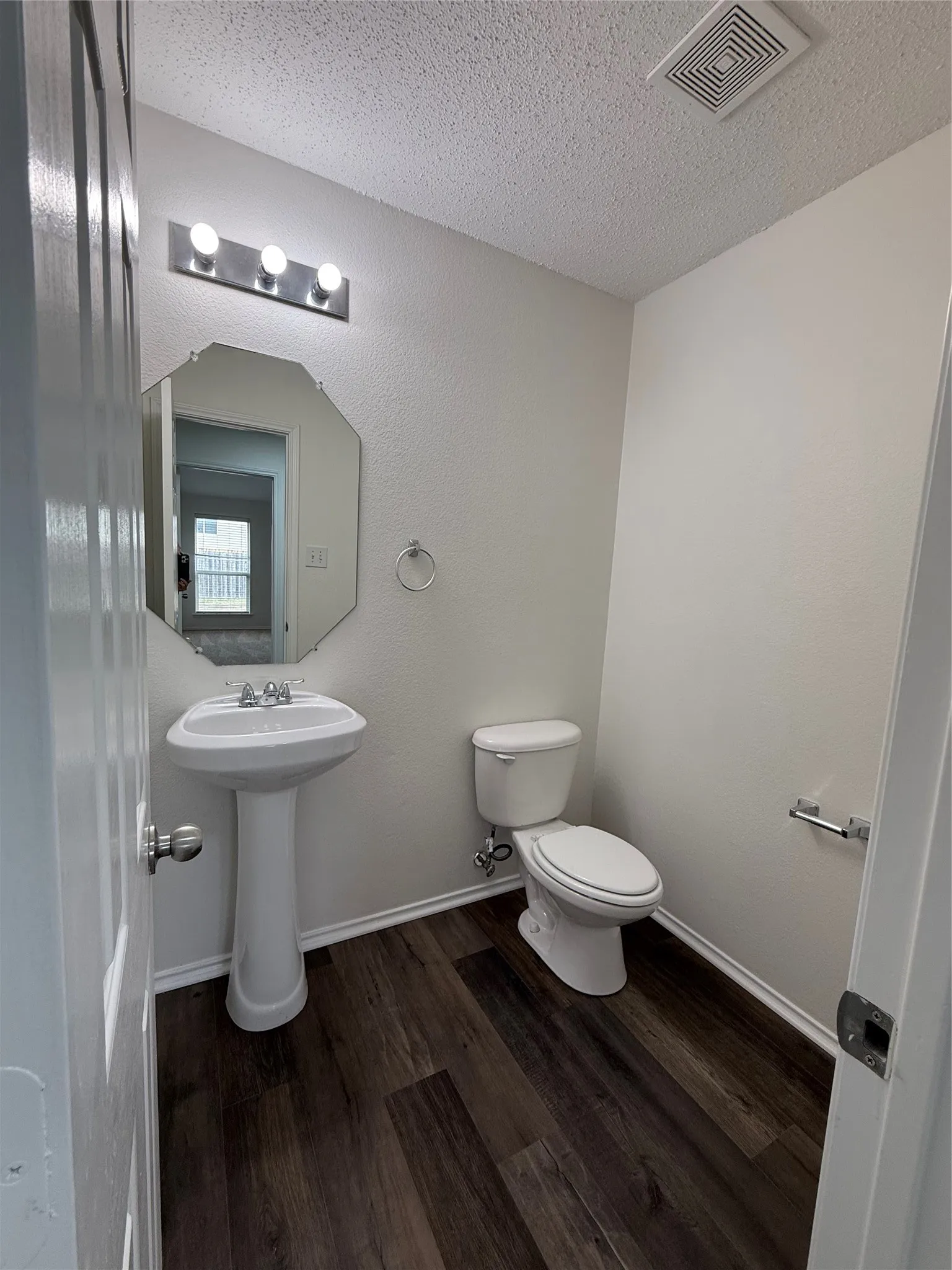 One story with a half bathroom