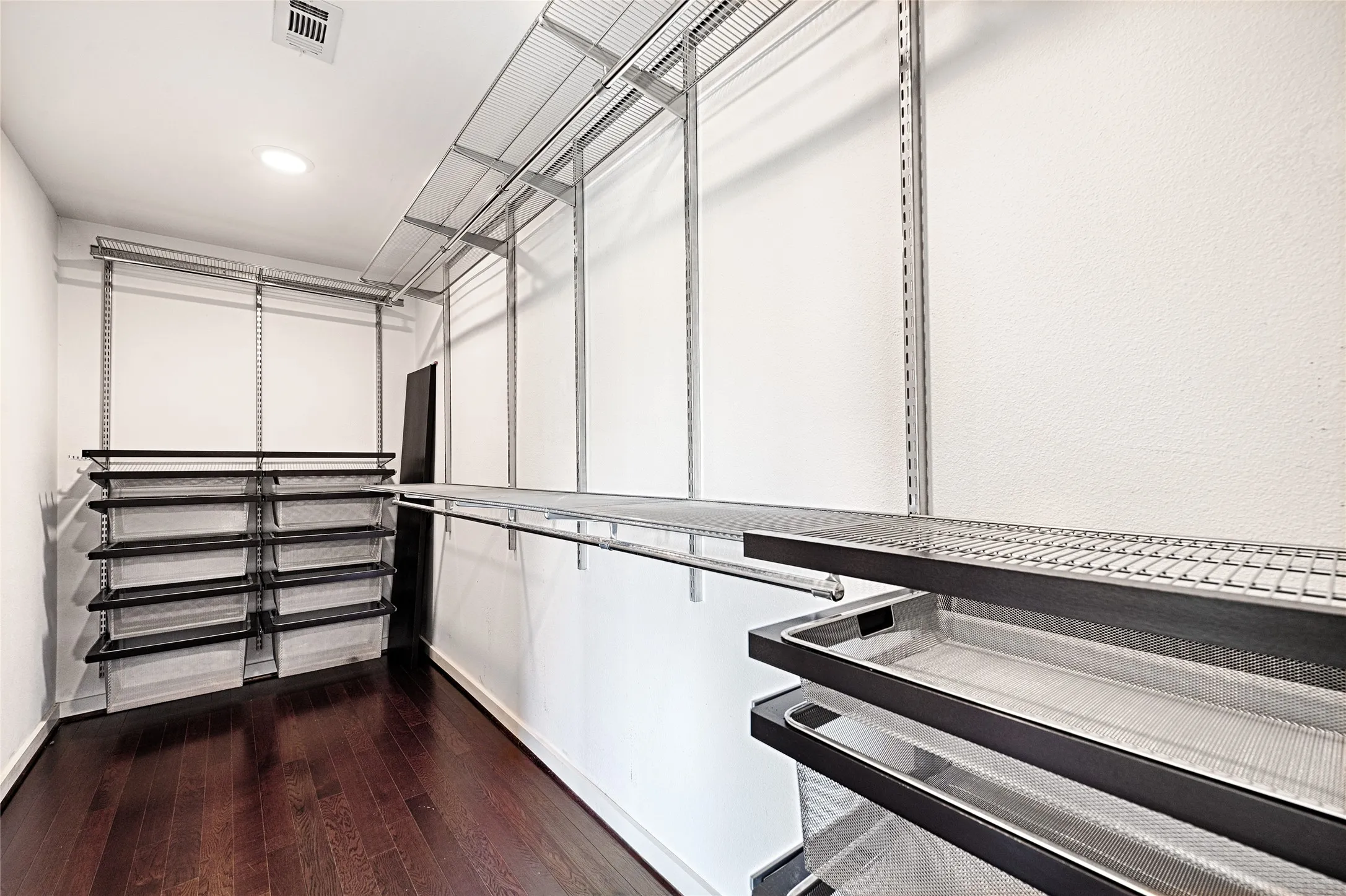 Walkin closet with Elfa shelves & drawers