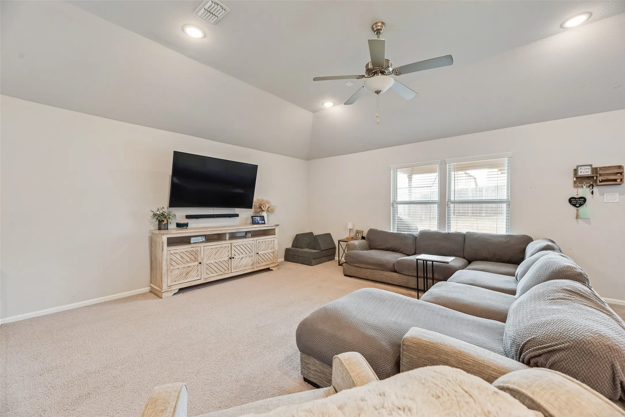 Vaulted ceilings with recessed lighting
