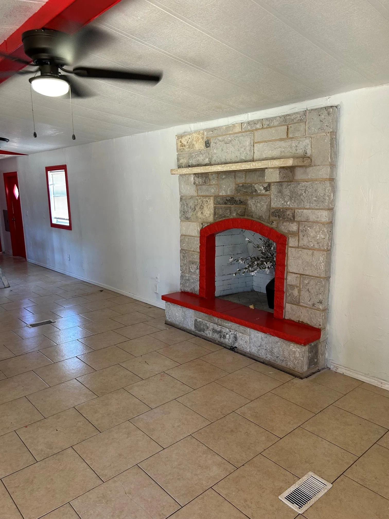 living area with fireplace
