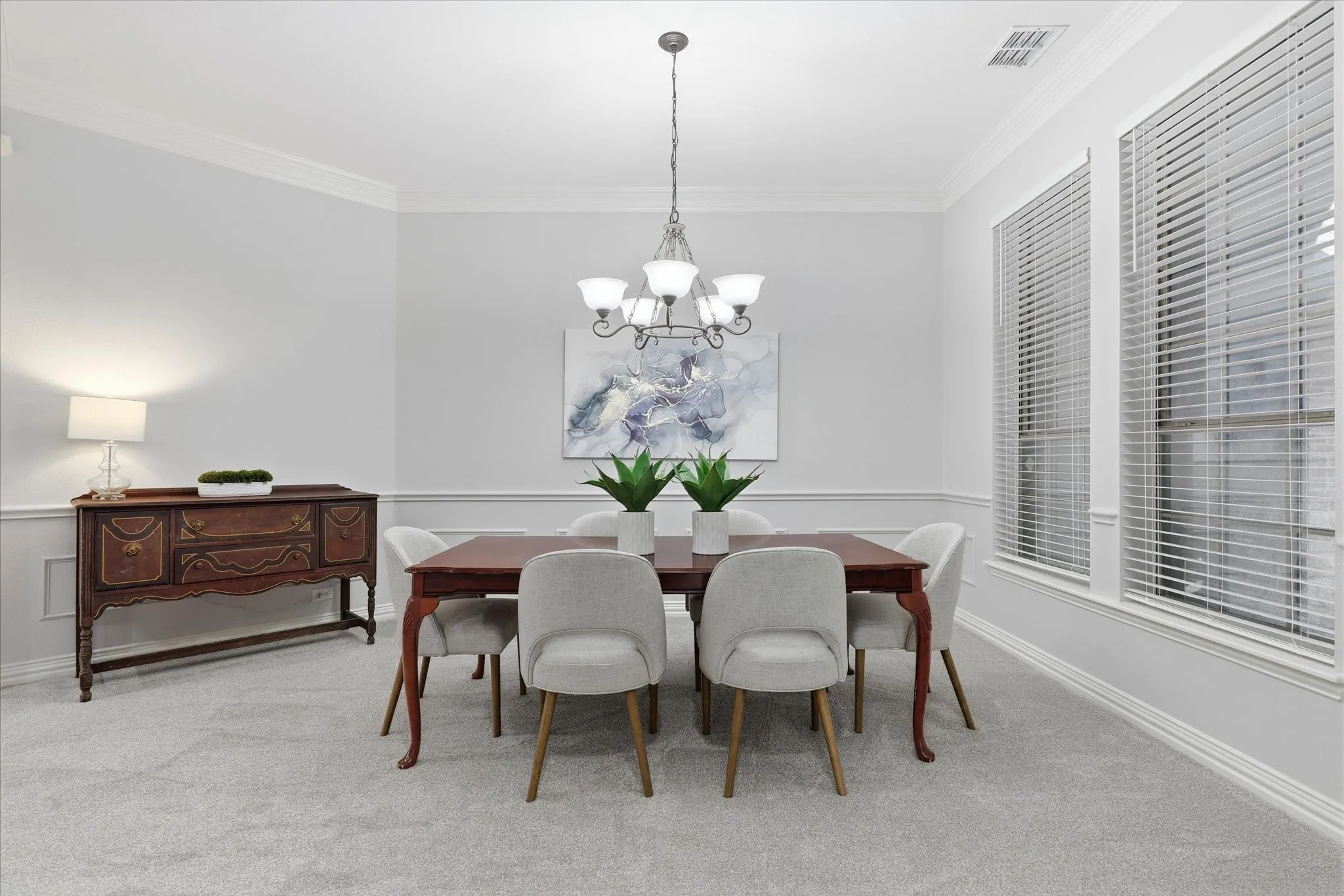 There's space to spread out and entertain in this Dining Room.