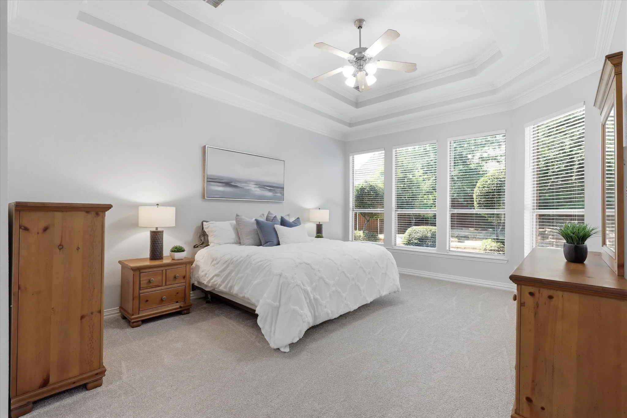 The Primary Bedroom is nicely sized with room for a sitting area.