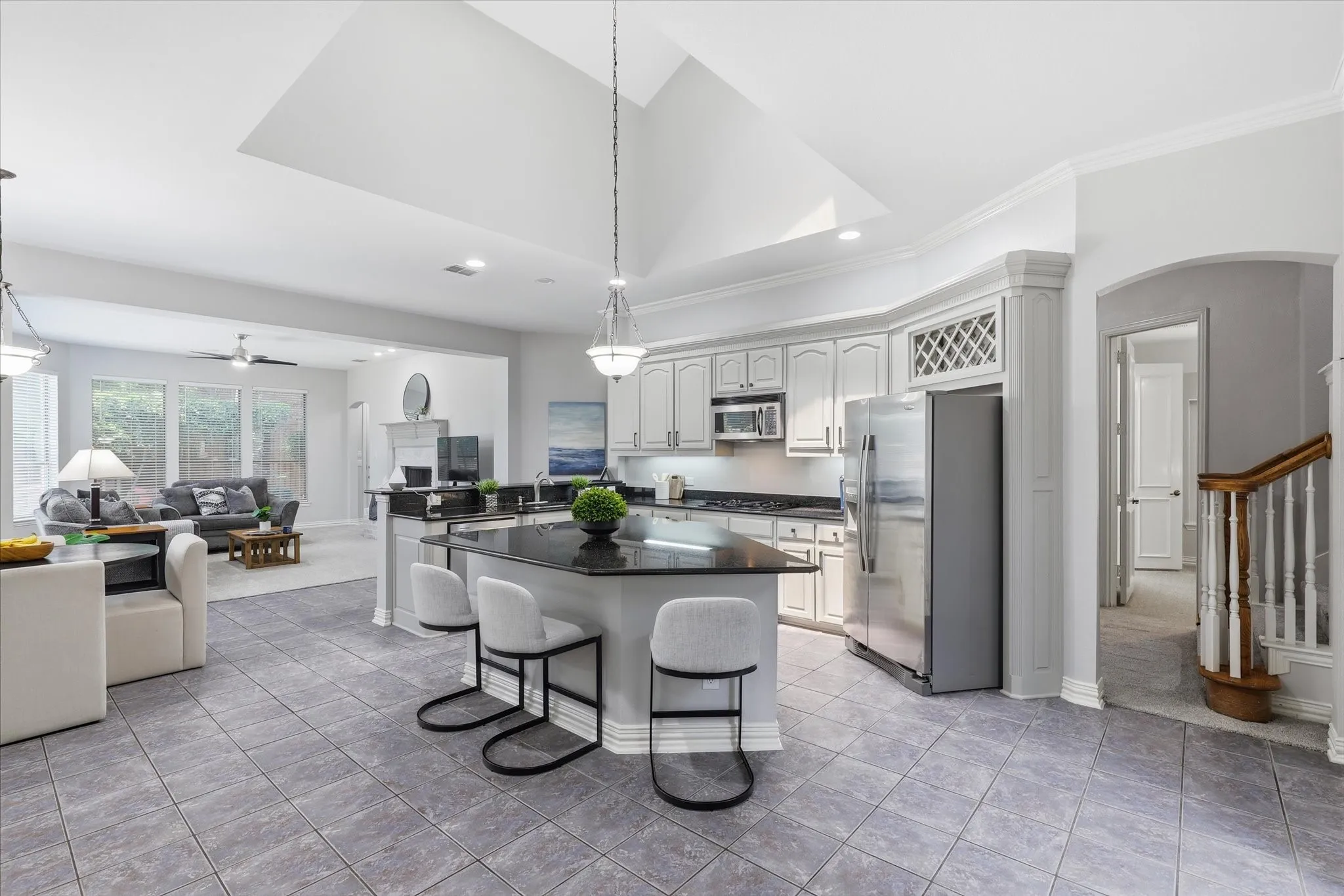 The Kitchen is spread out offering plenty of space and a big center island.