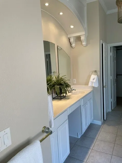 Master Bath updated paint color - wallpaper removed