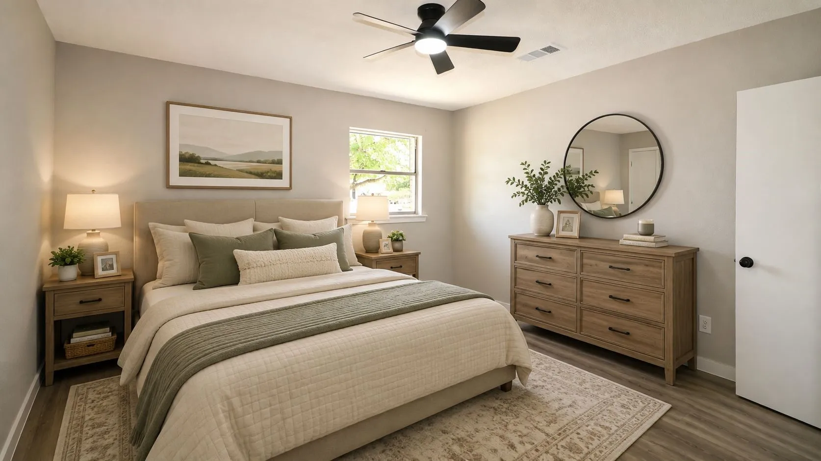 Primary Bedroom Staged