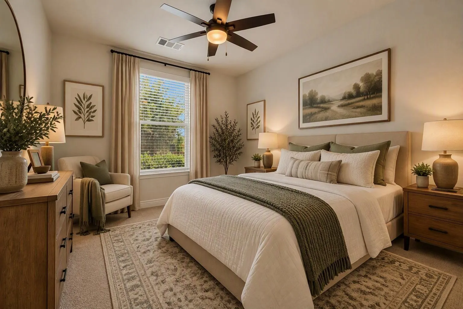 Virtually staged guest room