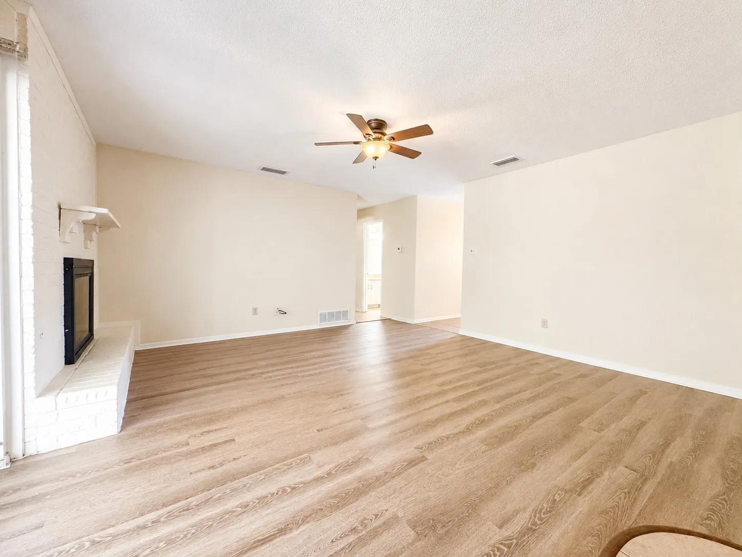 Fireplace, Vinyl Wood-Look Flooring