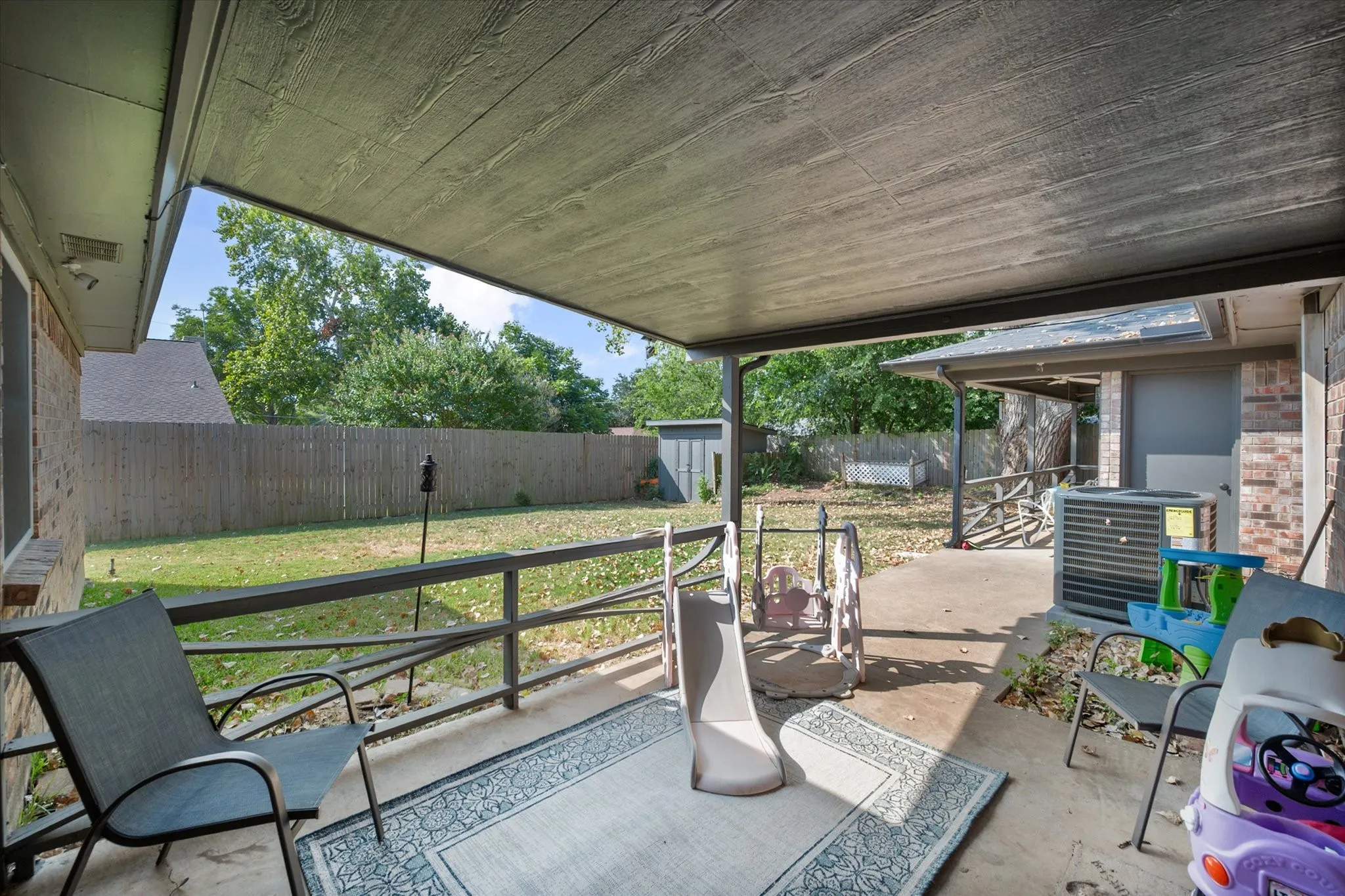 One of the covered patios
