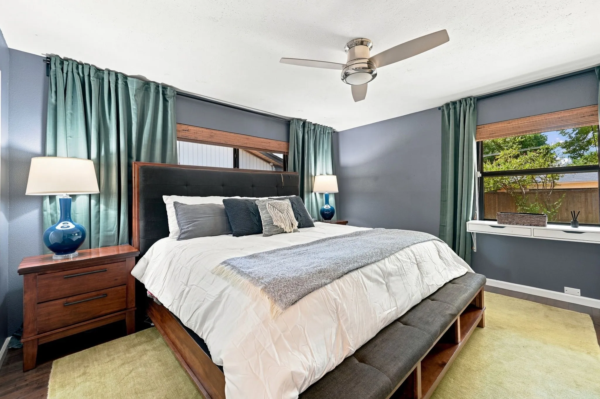 Primary bedroom has a walk in closet and ensuite bath.