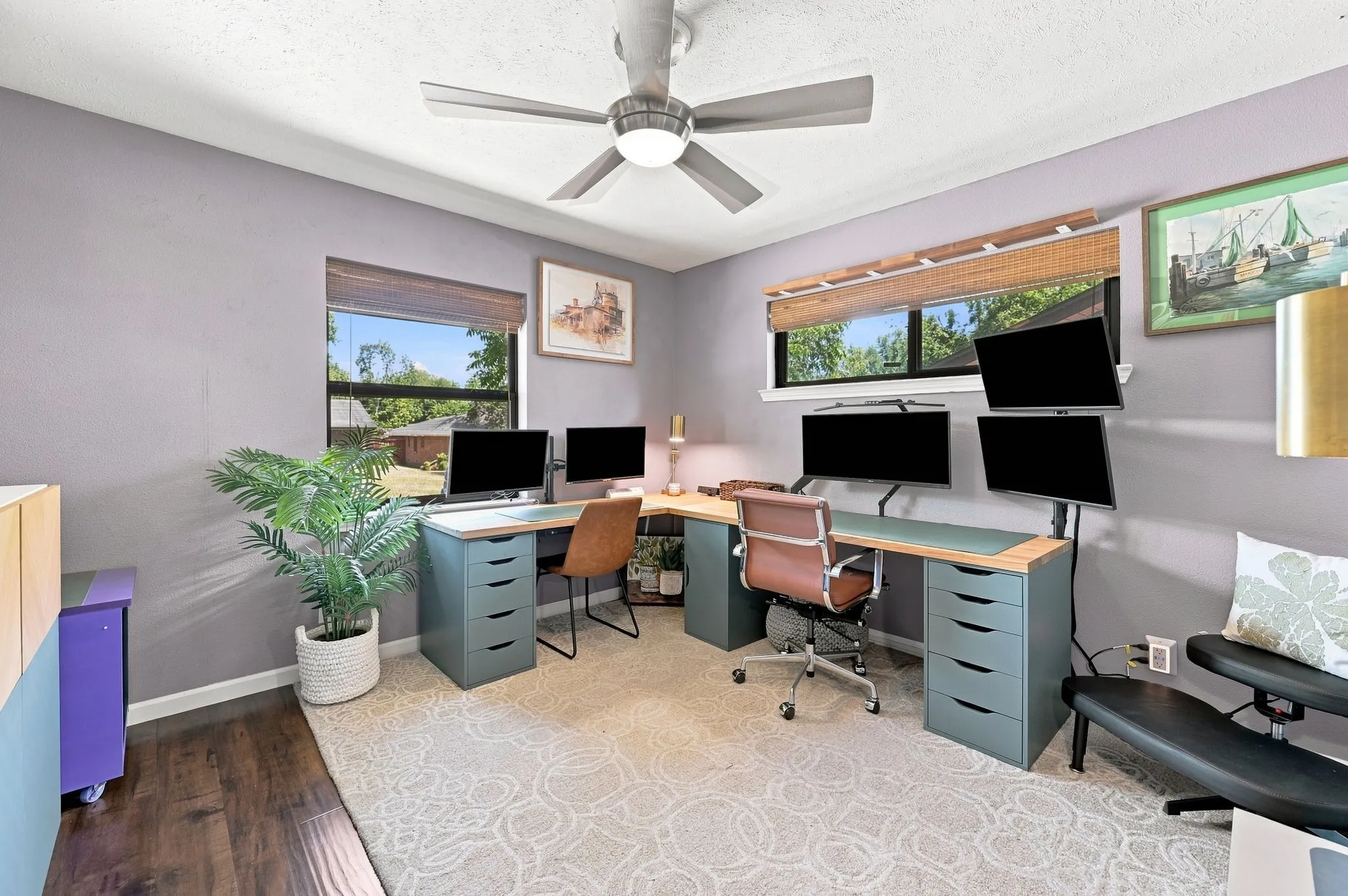 This bedroom is currently being used as an office.