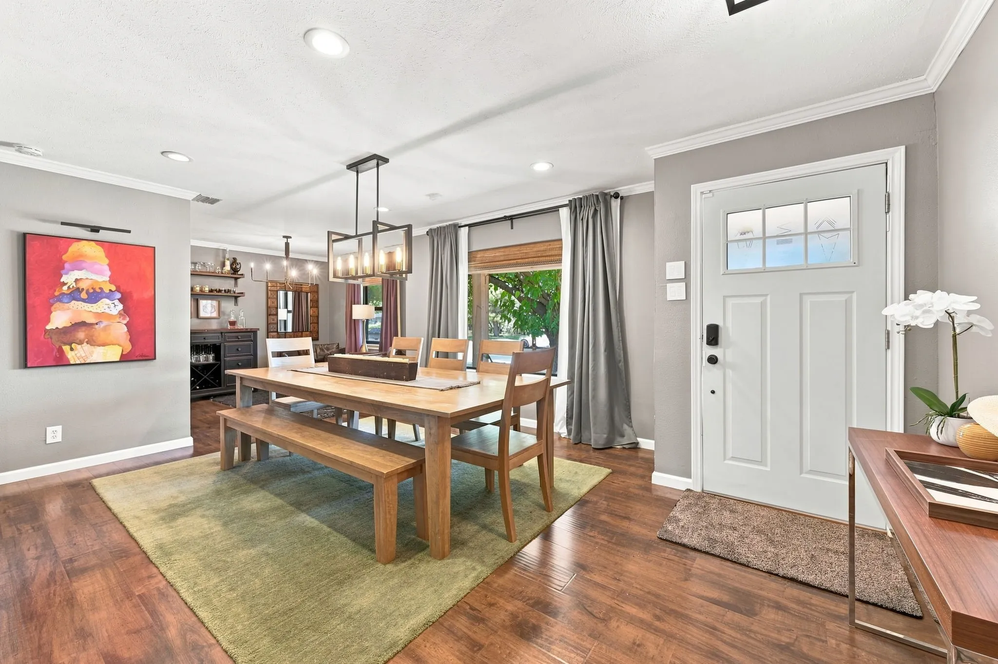 Spacious dining area.
