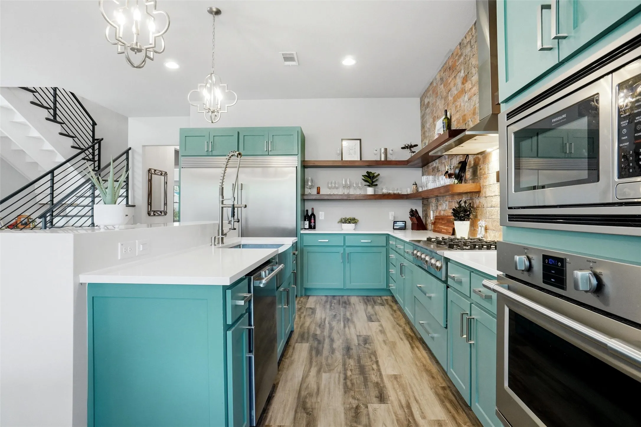 Lots of storage space and great countertop space!  Very open and bright with natural light!