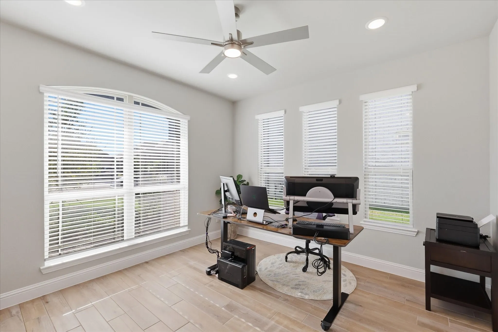 Large study or flex space off the entry to home. Very private and filled with natural light.