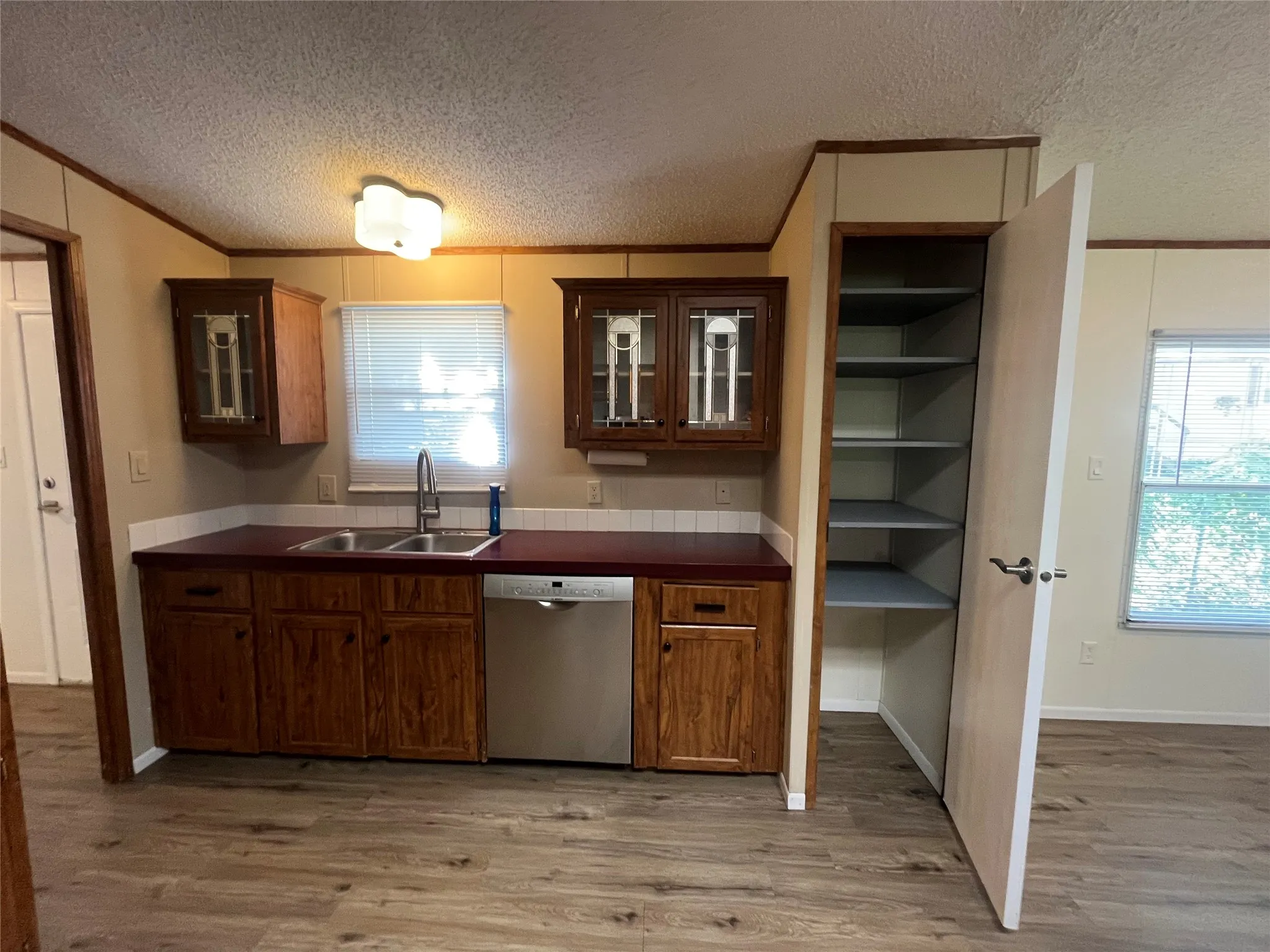 View displaying spacious pantry and Stainless Steel Bosch D/W