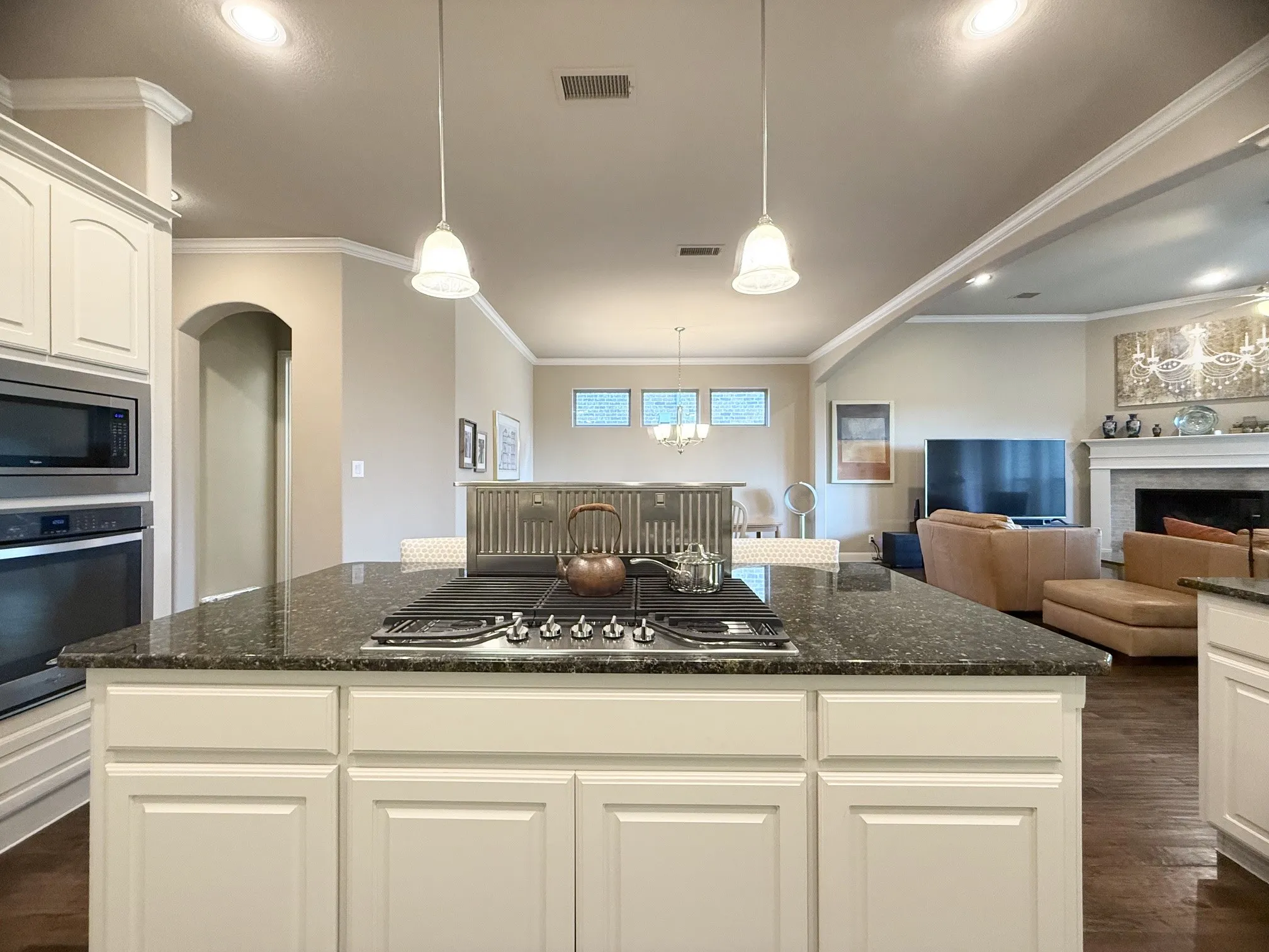 Equipped with downdraft ventilation