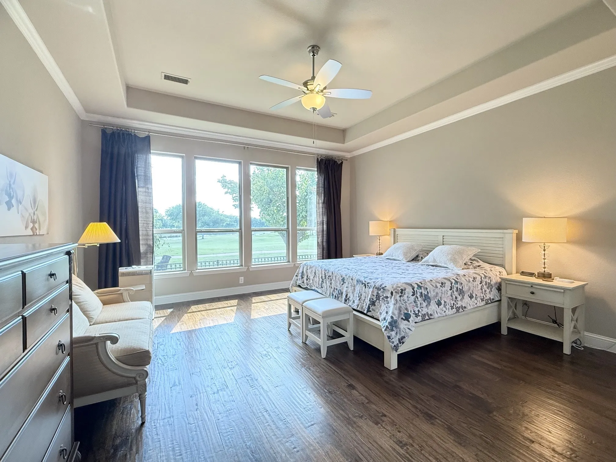 Primary bedroom overlooking the golf course