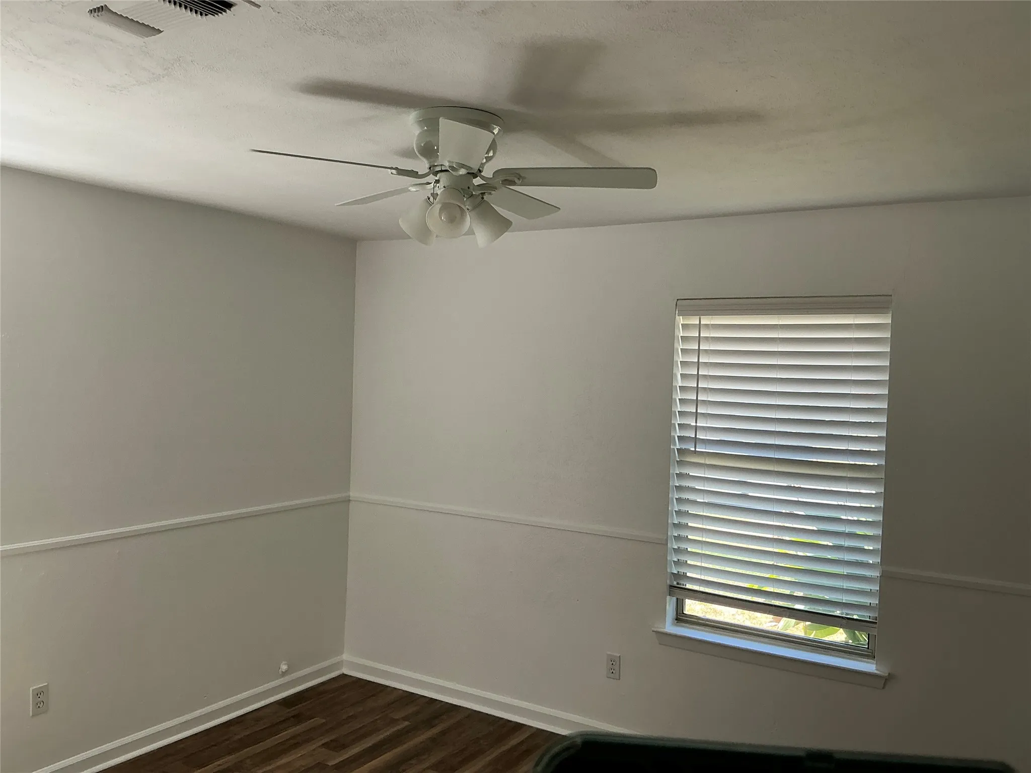 Bedroom 2 with new ceiling fan