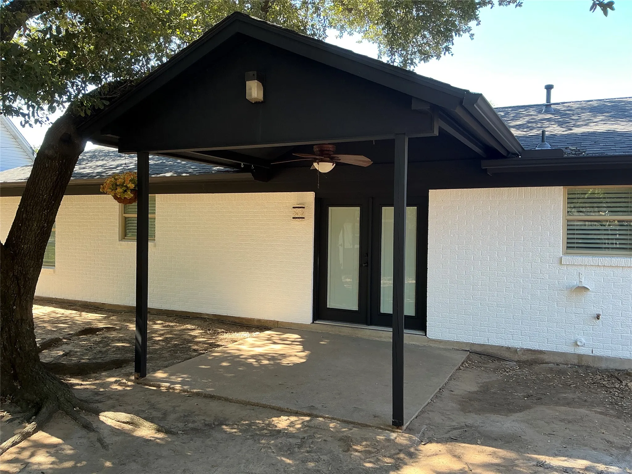 cover back porch with ceiling fan