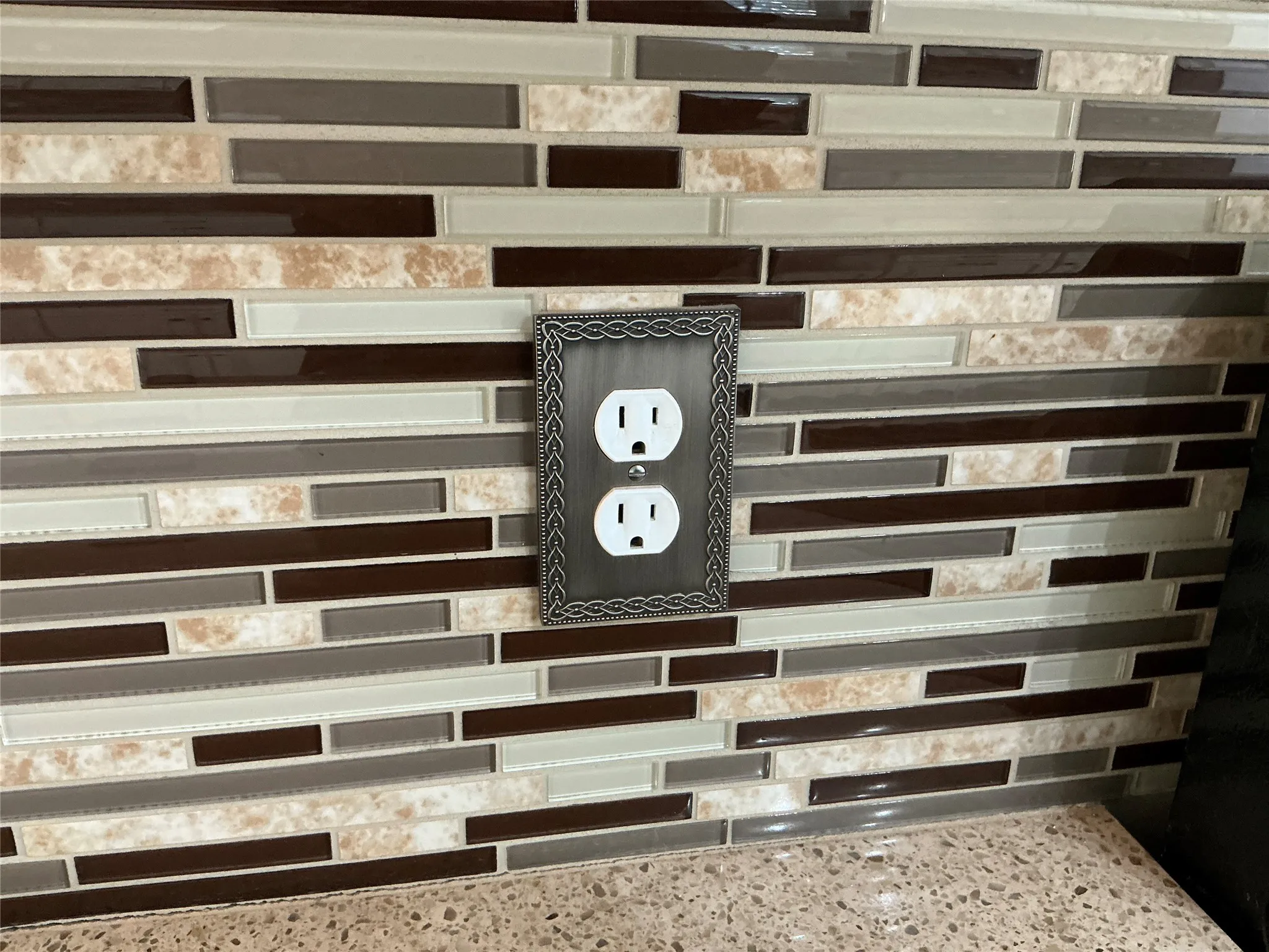 Custom outlet covers in the kitchen