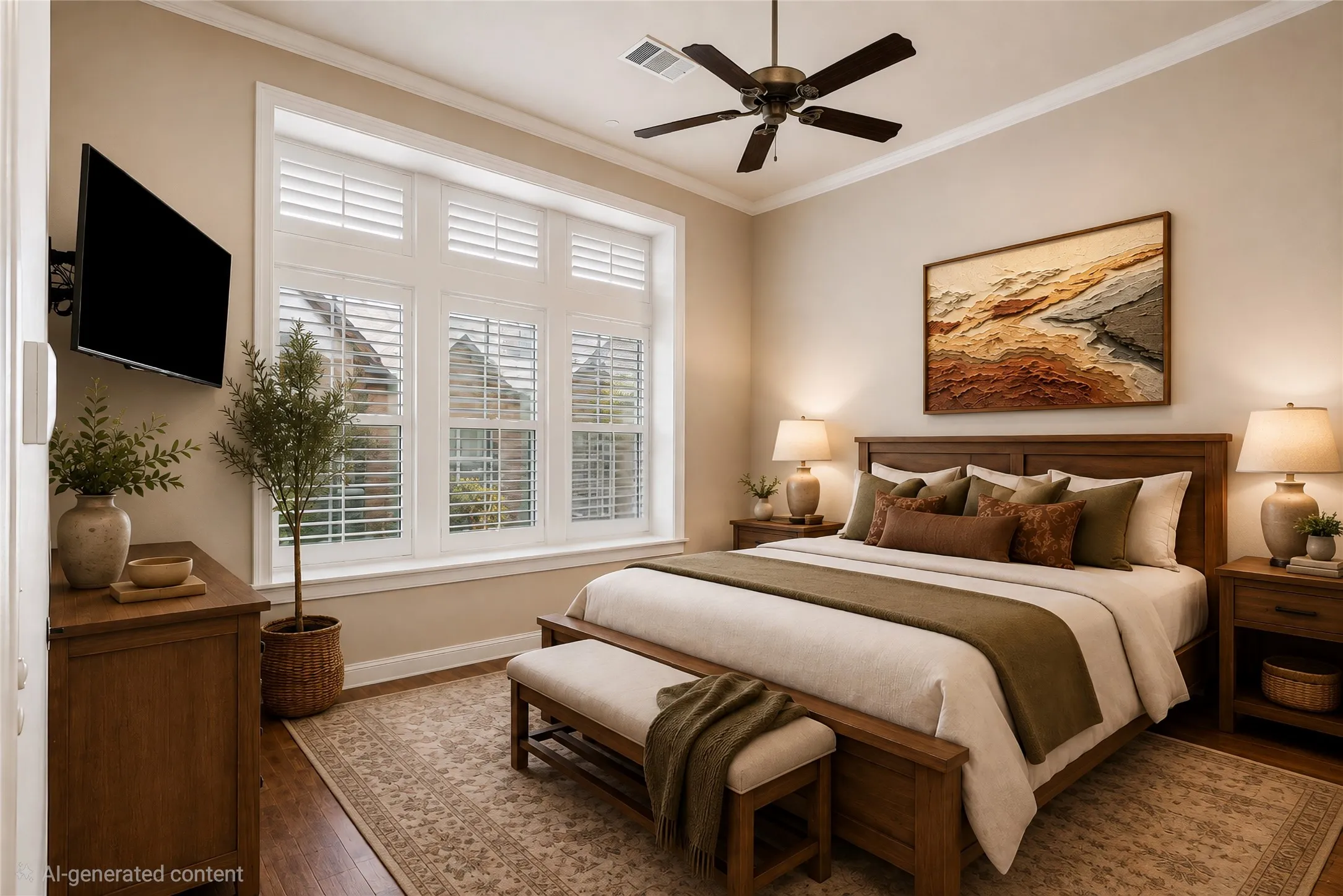 Virtually Staged Primary Bedroom