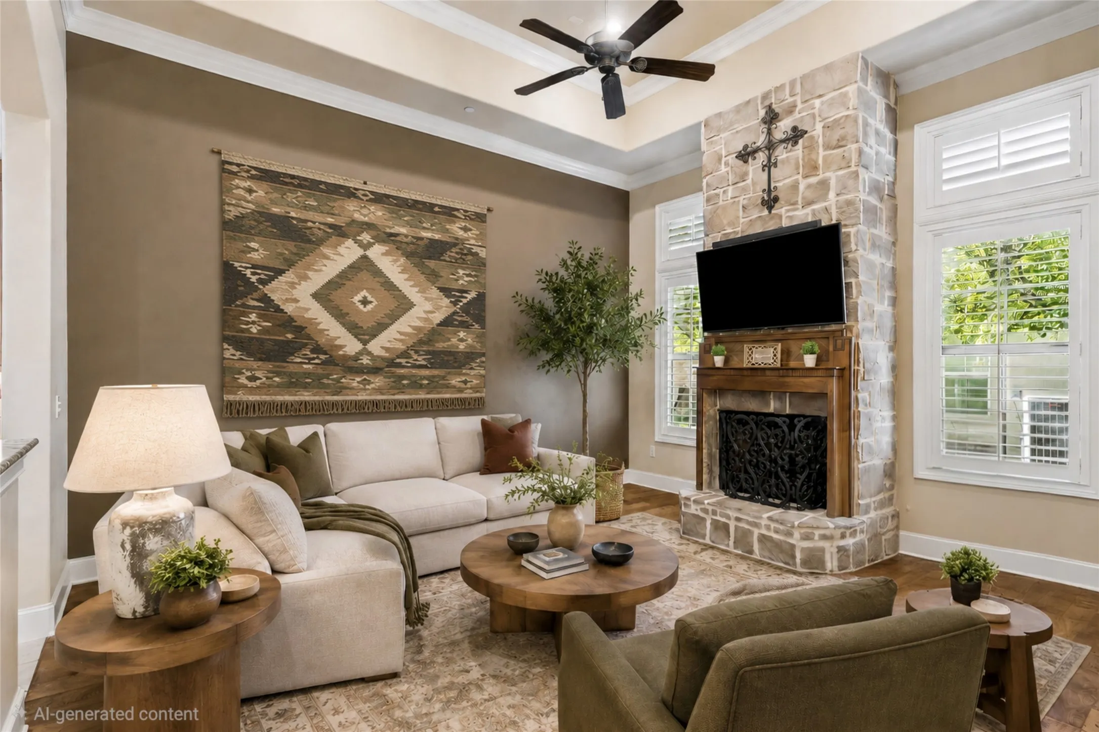 Virtually Staged Living Room
