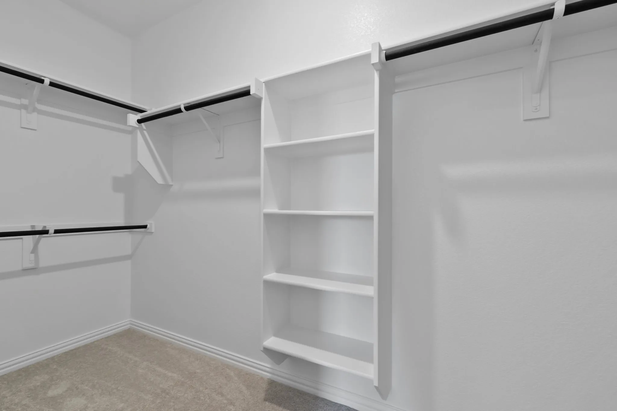 Walk in closet with carpet