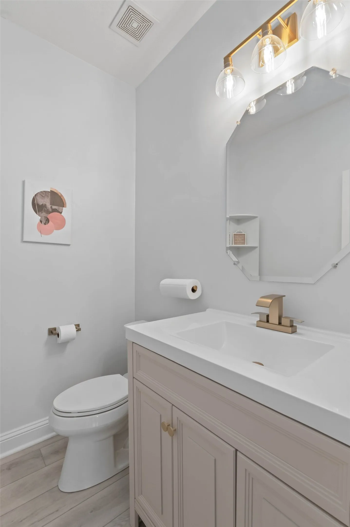 First floor powder bath