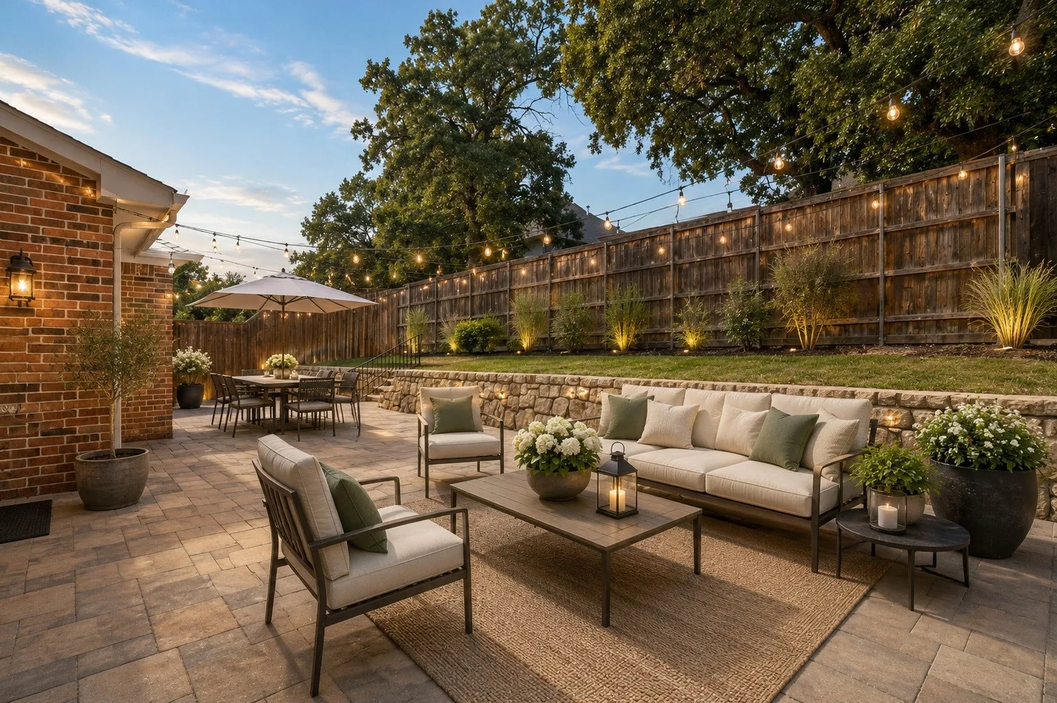 Virtually staged patio and yard