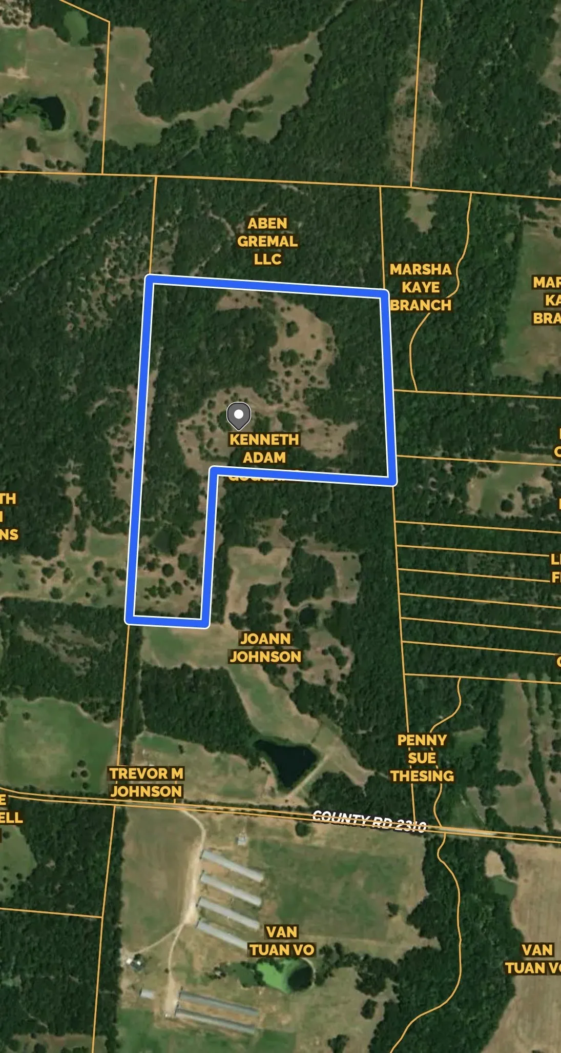 Property Parcel Map. Illustrating the property boundaries and owner names within a defined area