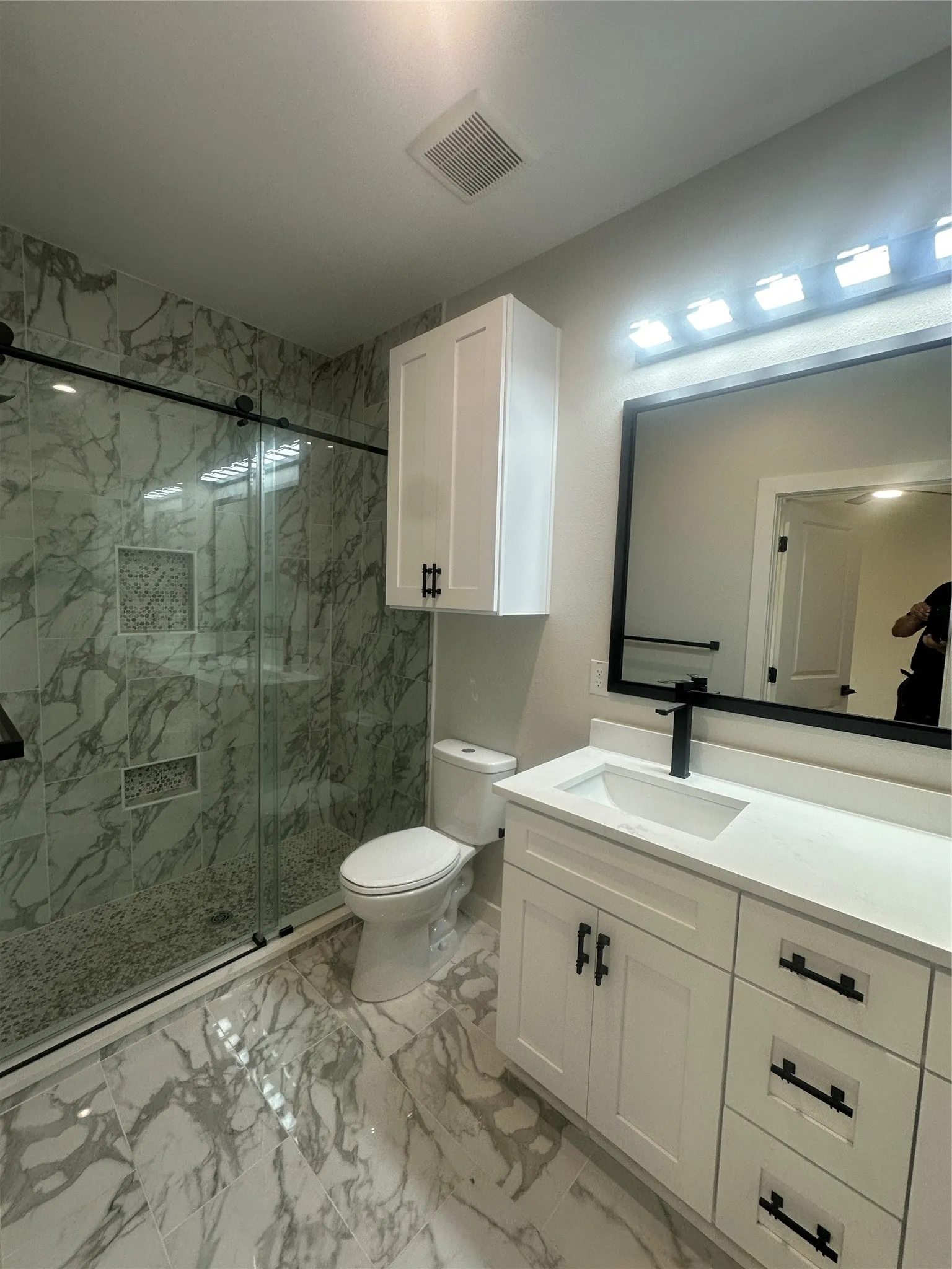 master bath with custom shower