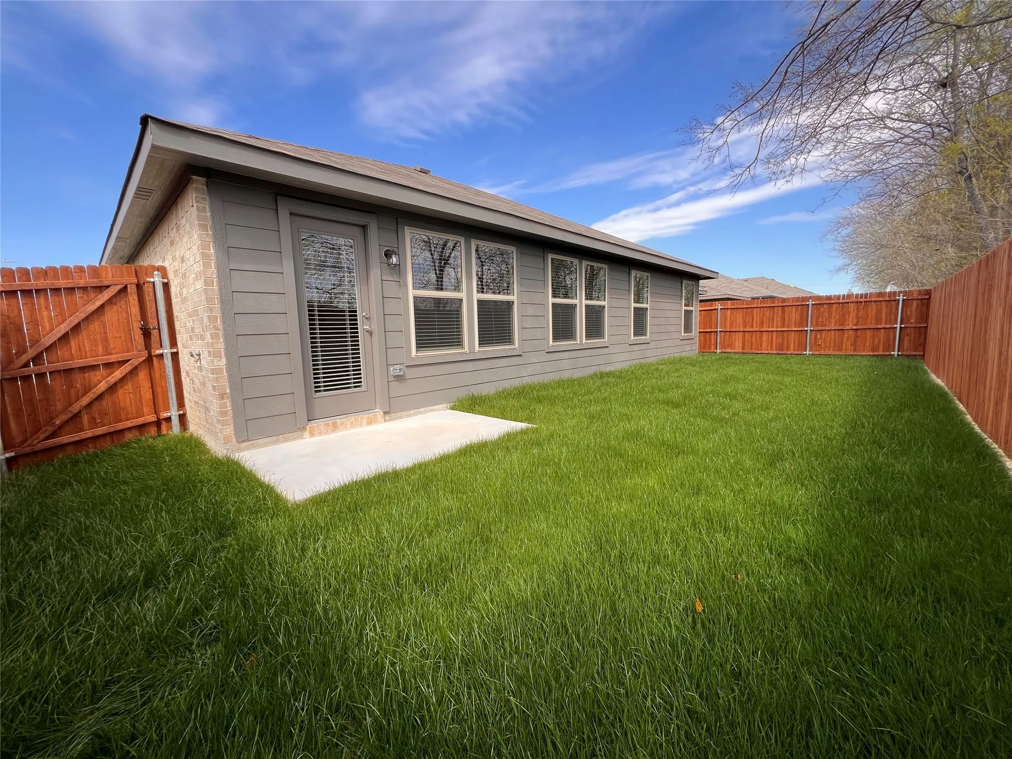 Back yard, with gates on either side!