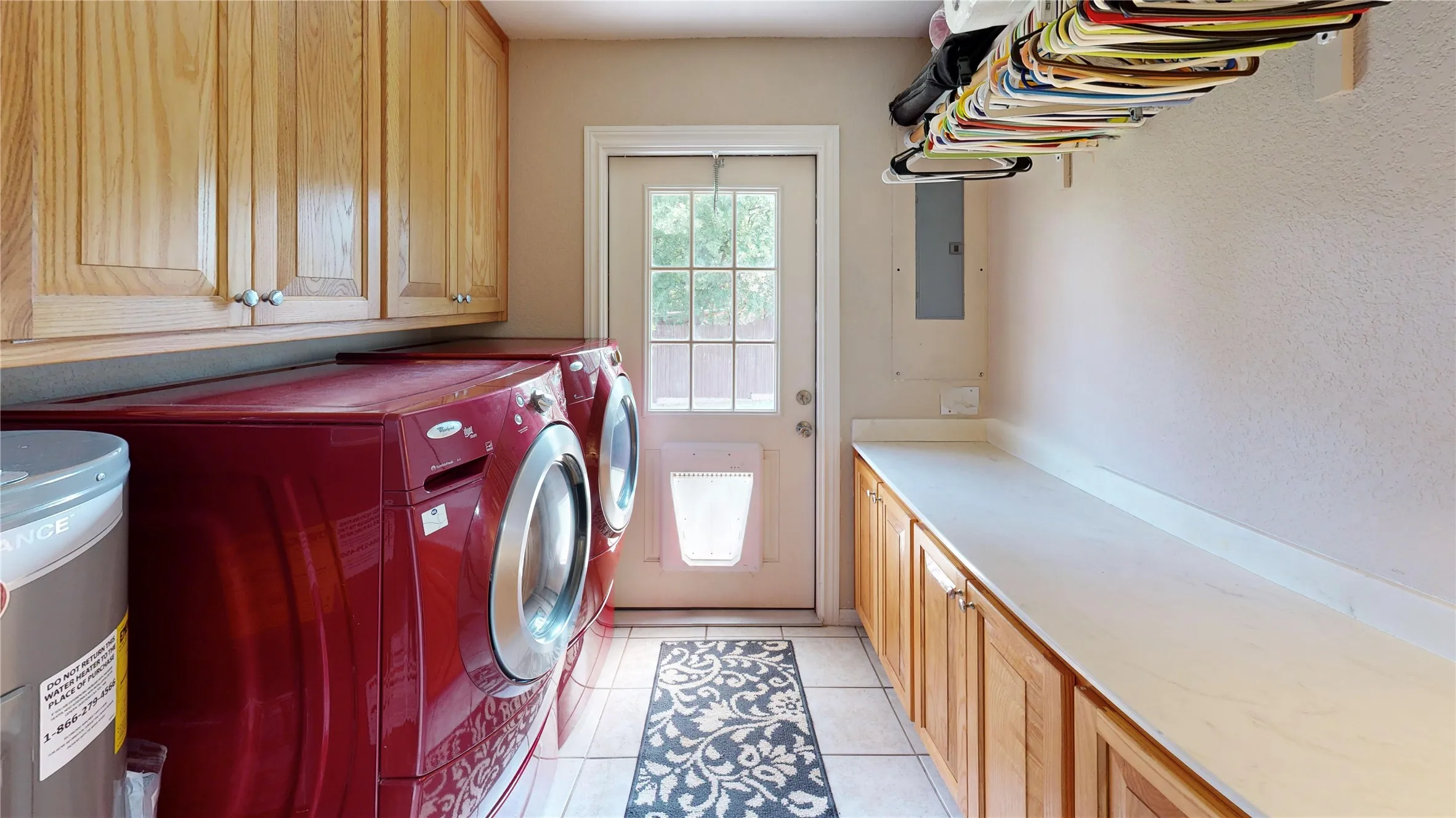 Hanging bar, folding counter & storage