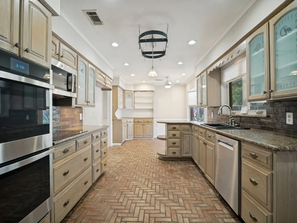 Large galley style kitchen