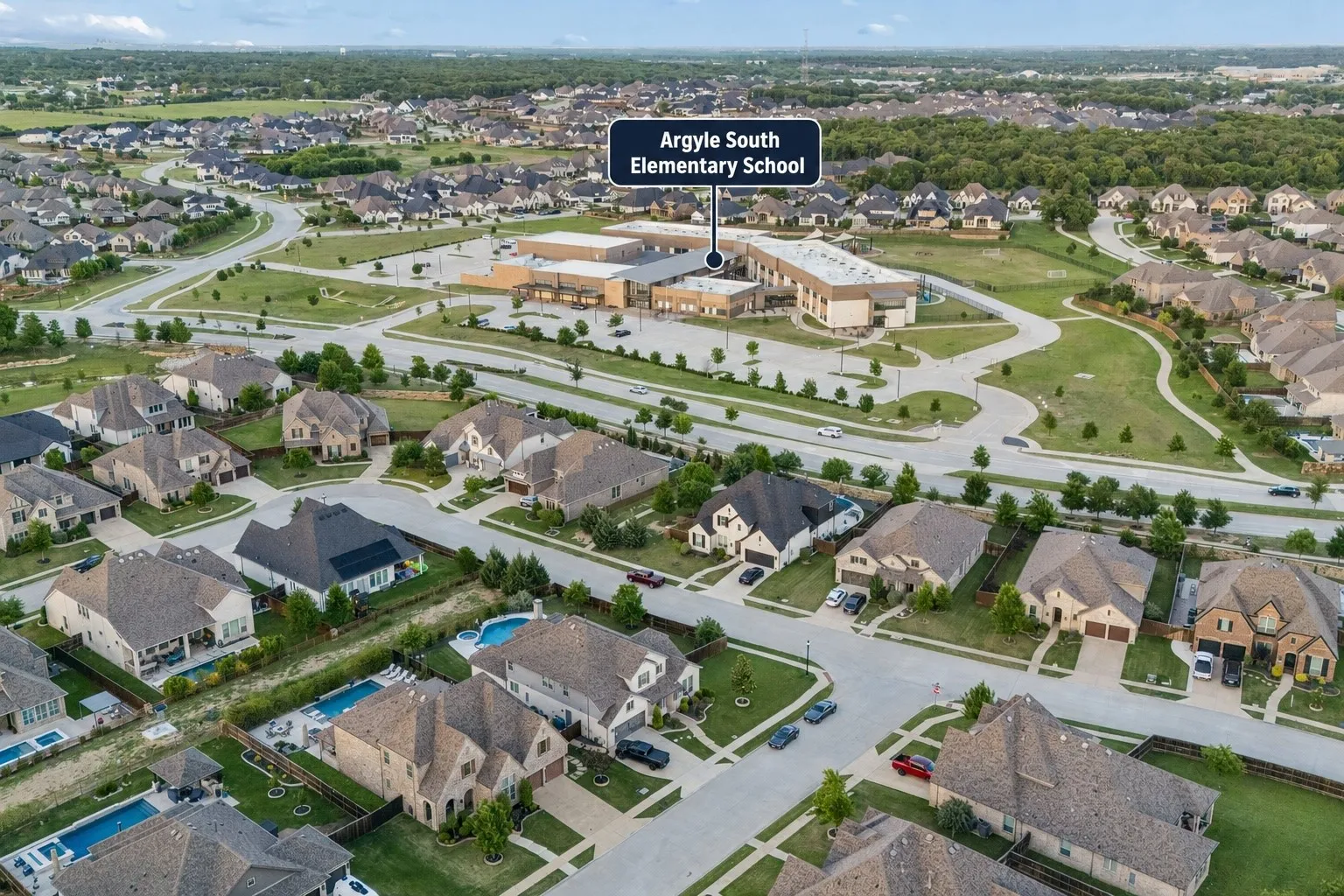 Walking Distance to Argyle South Elementary and Argyle High School