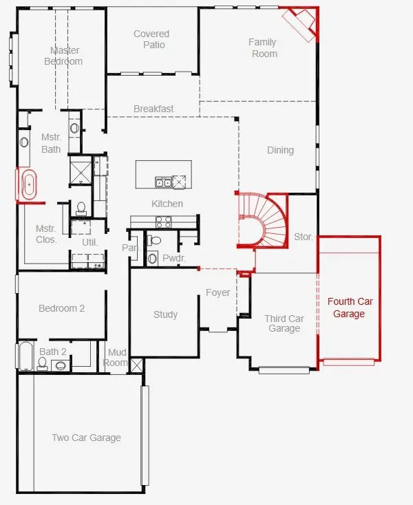 Falls First Floor Fireplace 4 car curved staire