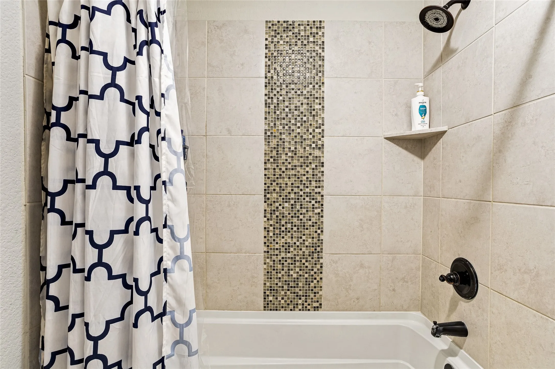 Decorative tile in upstairs bath