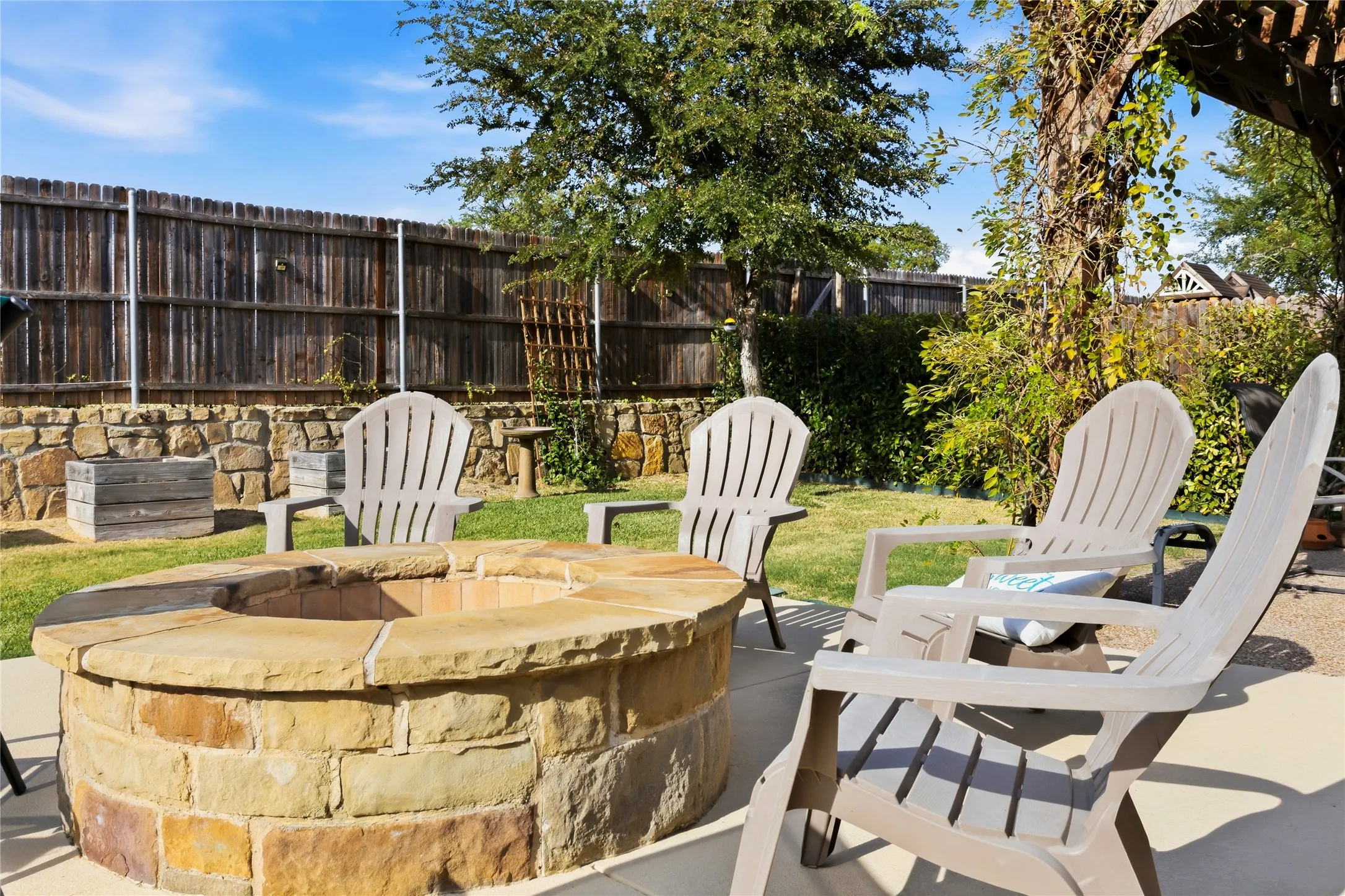 Cozy fire pit for the cooler months