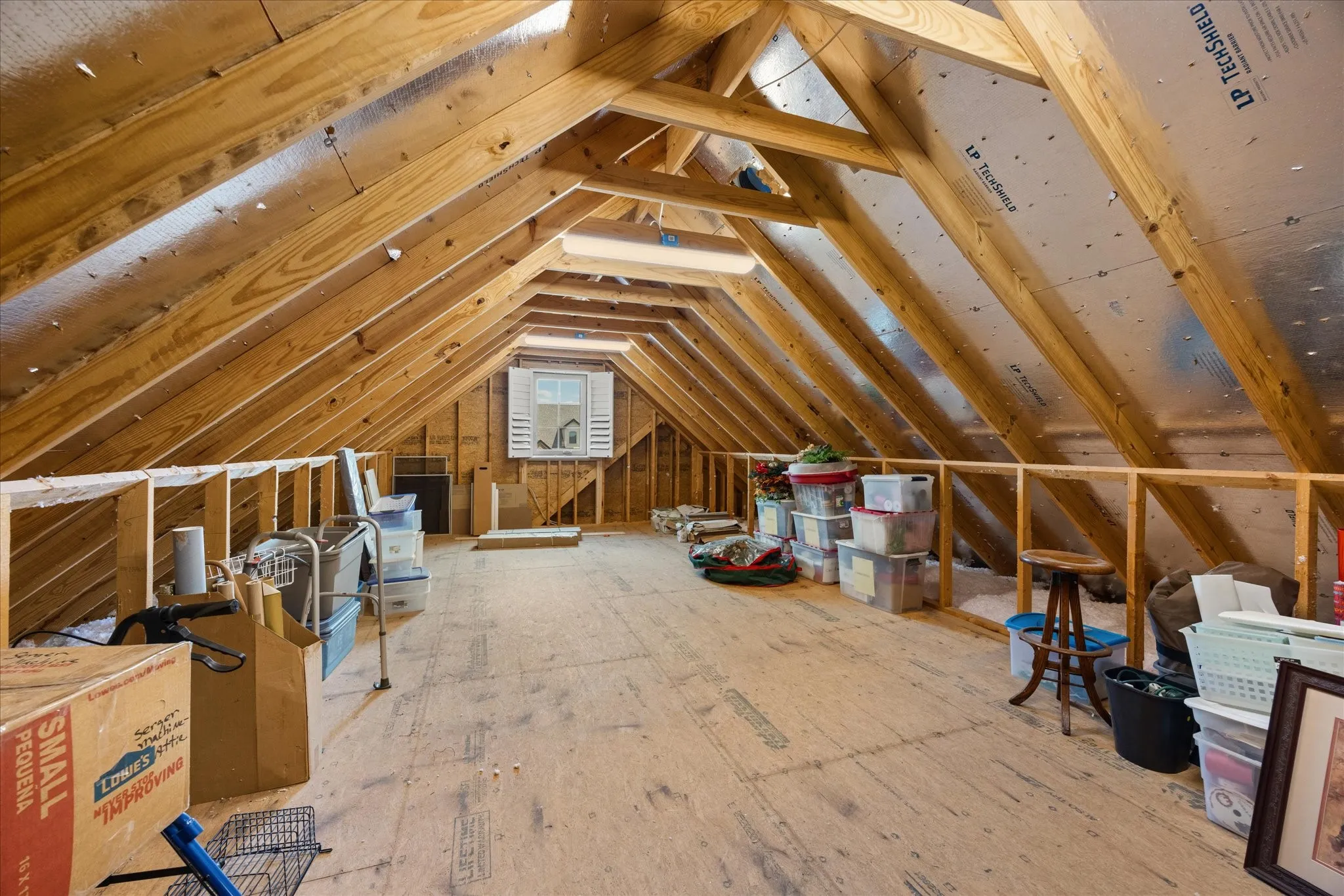 Large floored attic space for storage