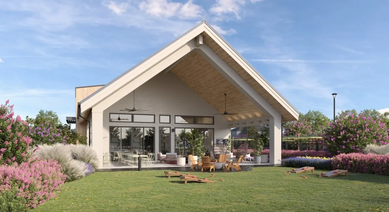 Rear view of house featuring a ceiling fan, a patio area, a lawn, and outdoor lounge area