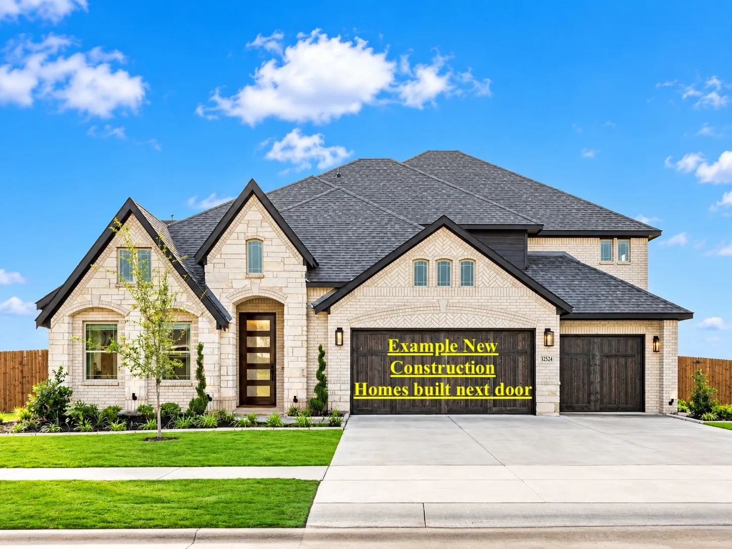 Example new construction homes built next door