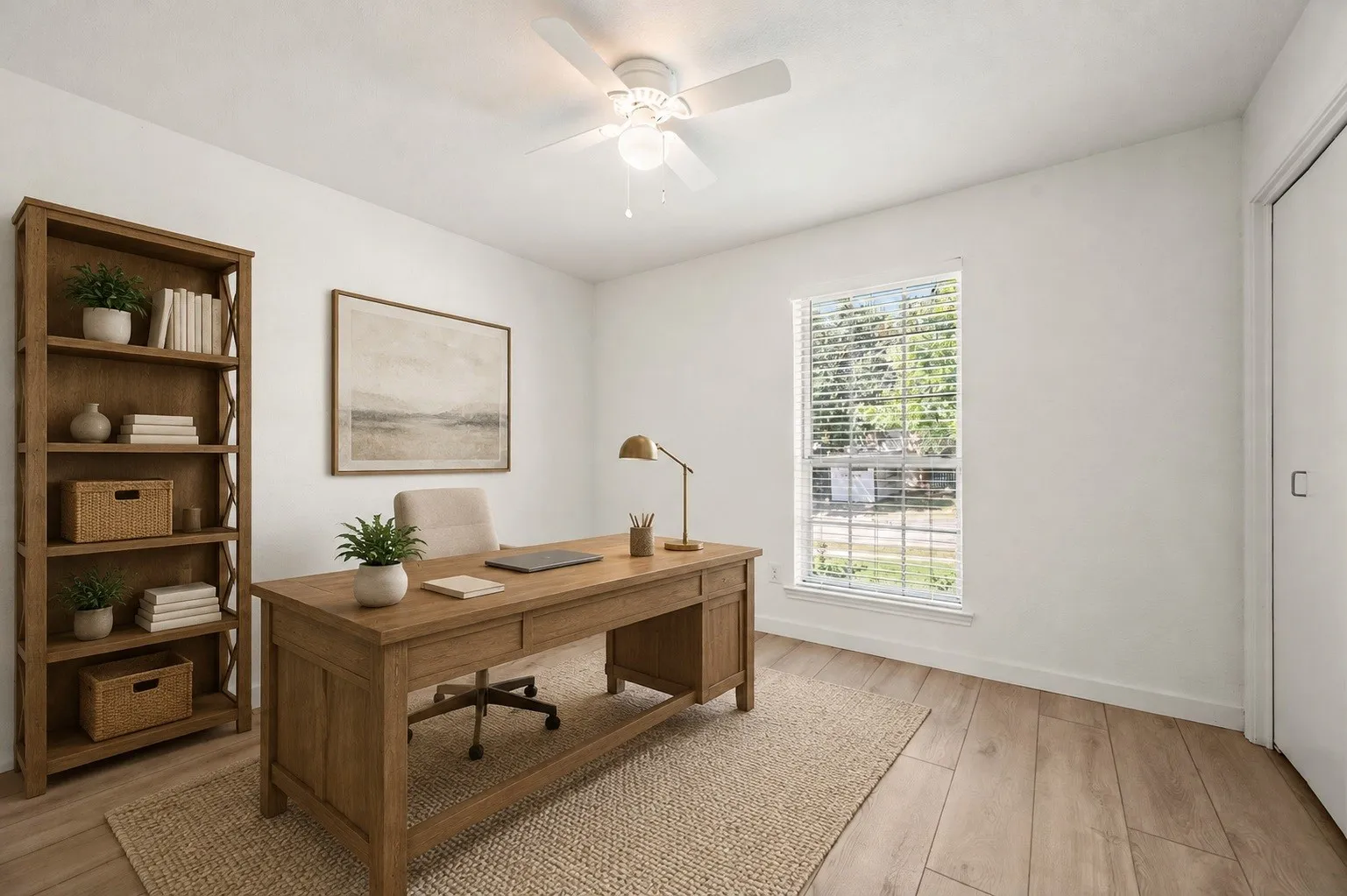 Virtually Staged -3rd Bedroom staged as an at home office