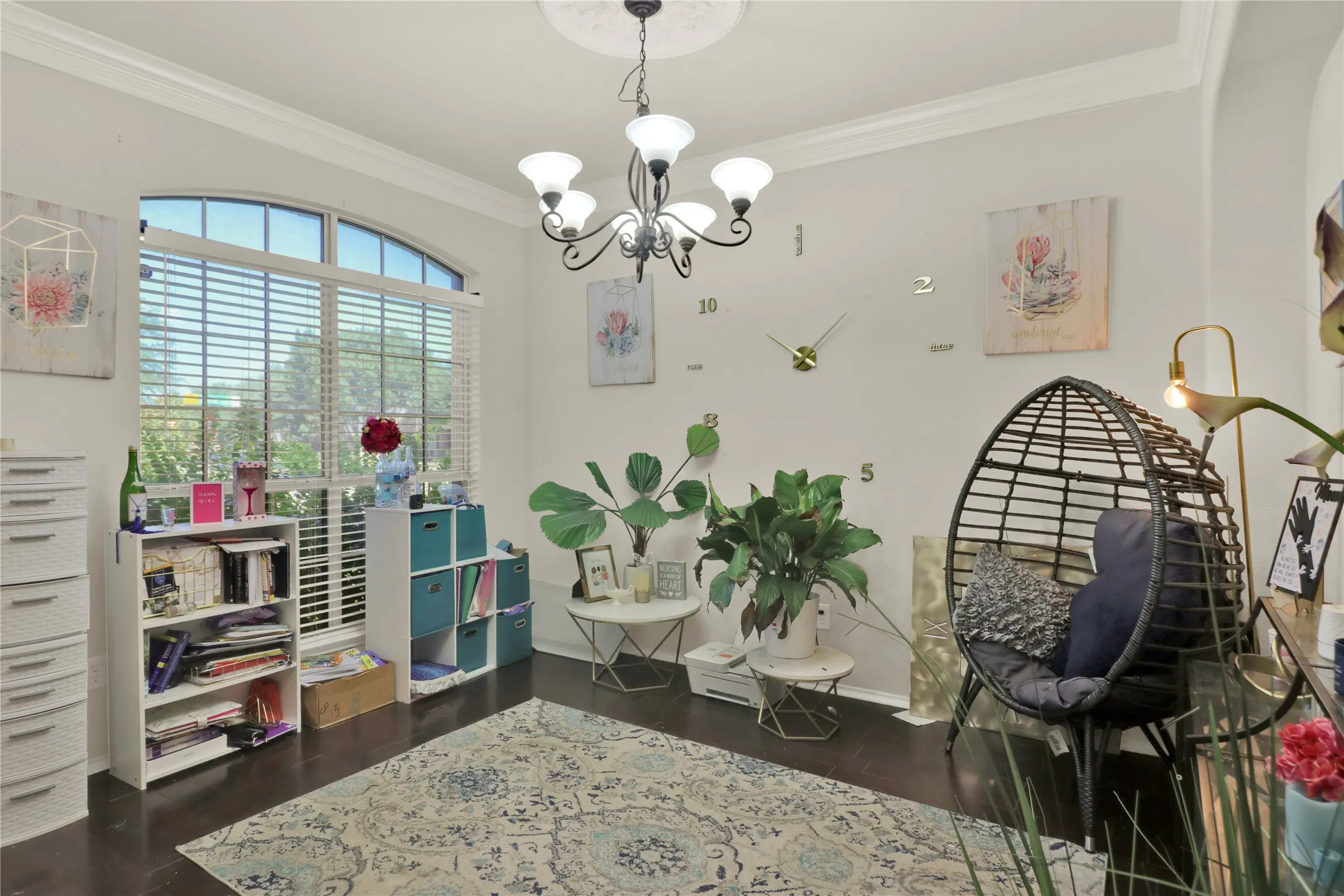 Formal dining room is currently a family space.