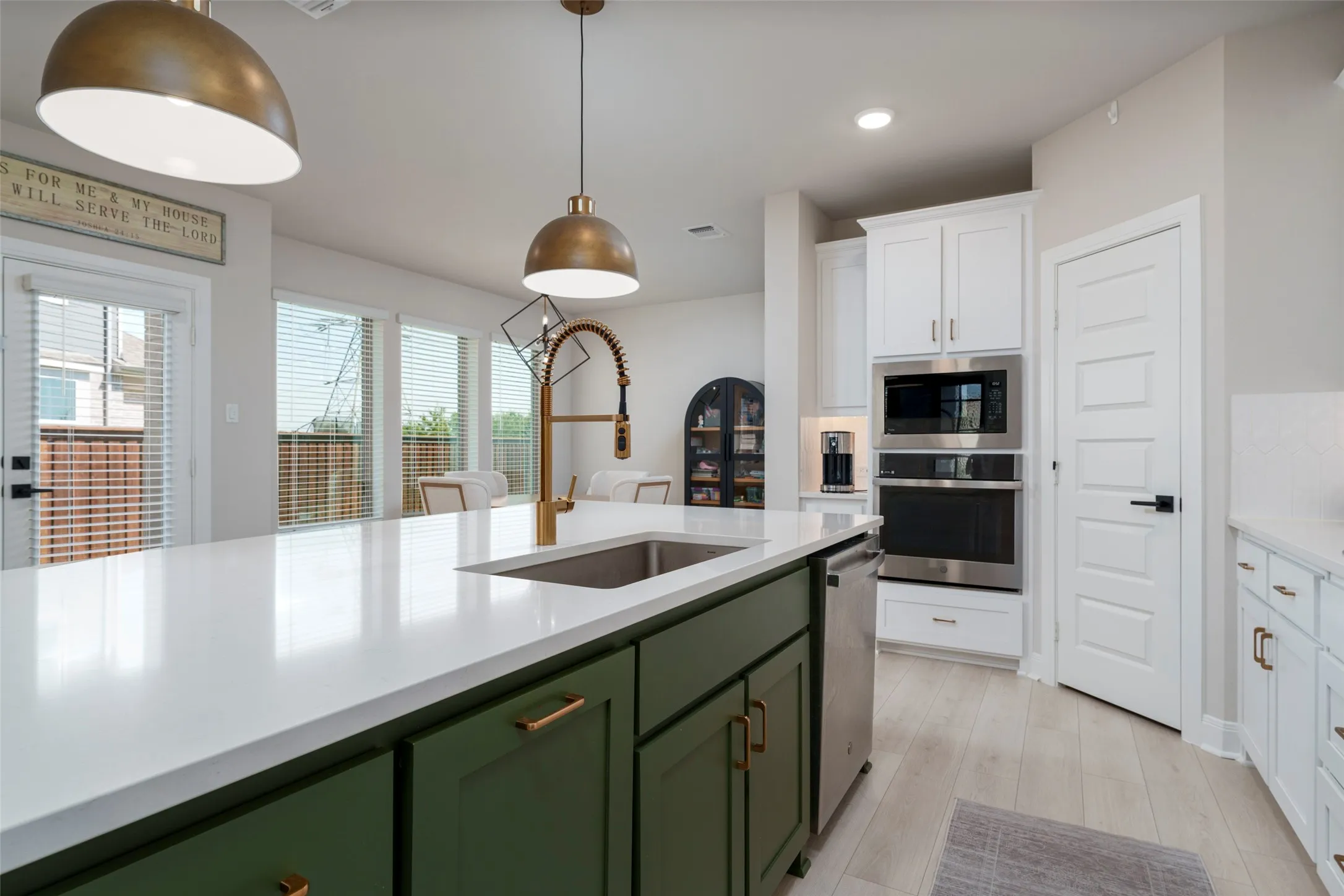 Kitchen is located so you can look out into the yard and the entire first floor of the house.  Perfect for gathering family and friends.